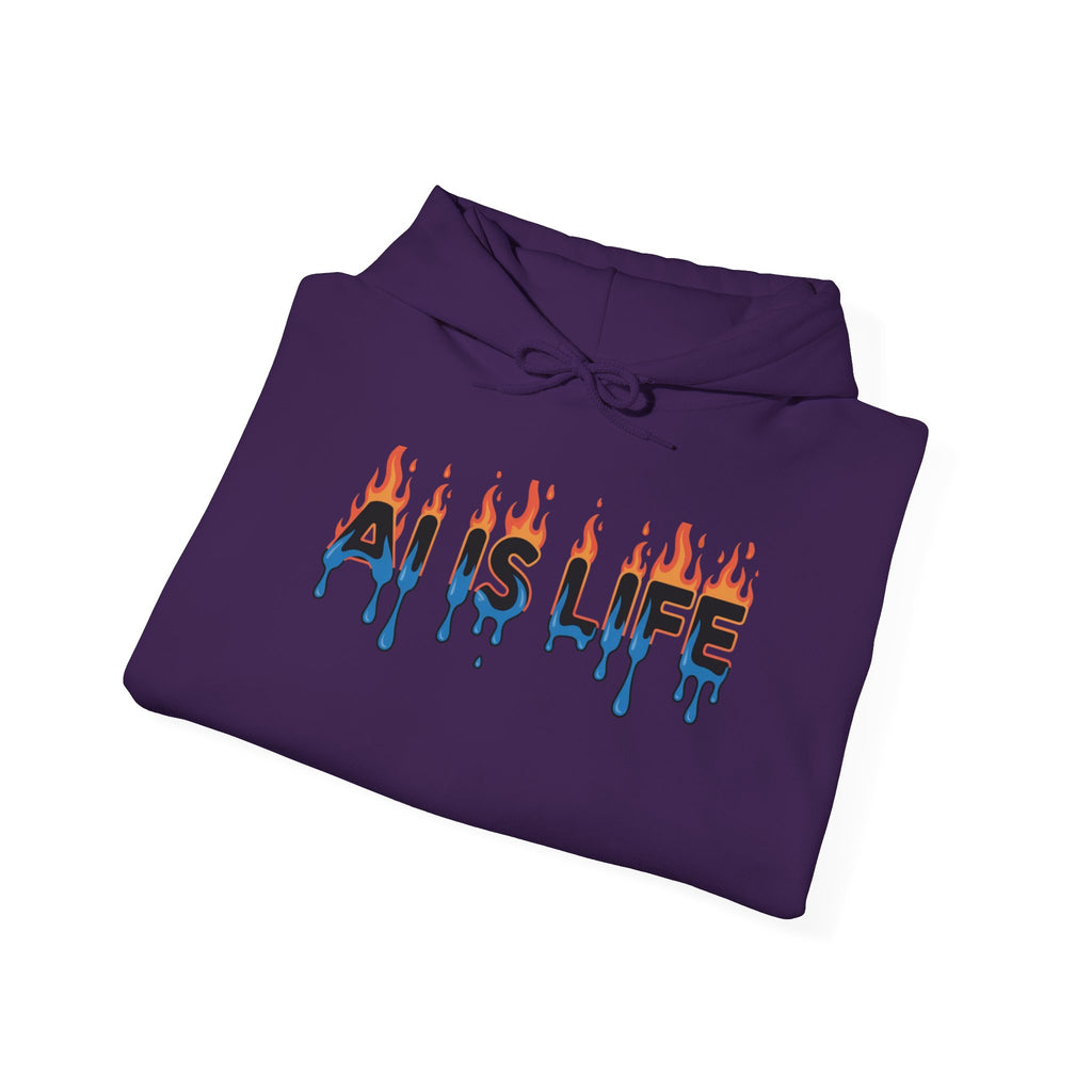 AI IS LIFE   “AI MELTDOWN”  Unisex Heavy Blend™ Hooded Sweatshirt