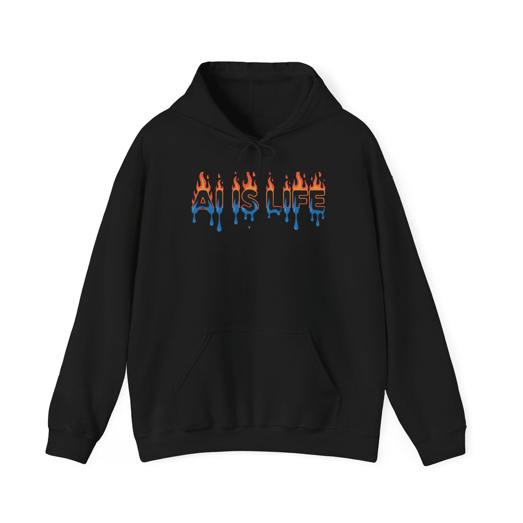 AI IS LIFE   “AI MELTDOWN”  Unisex Heavy Blend™ Hooded Sweatshirt