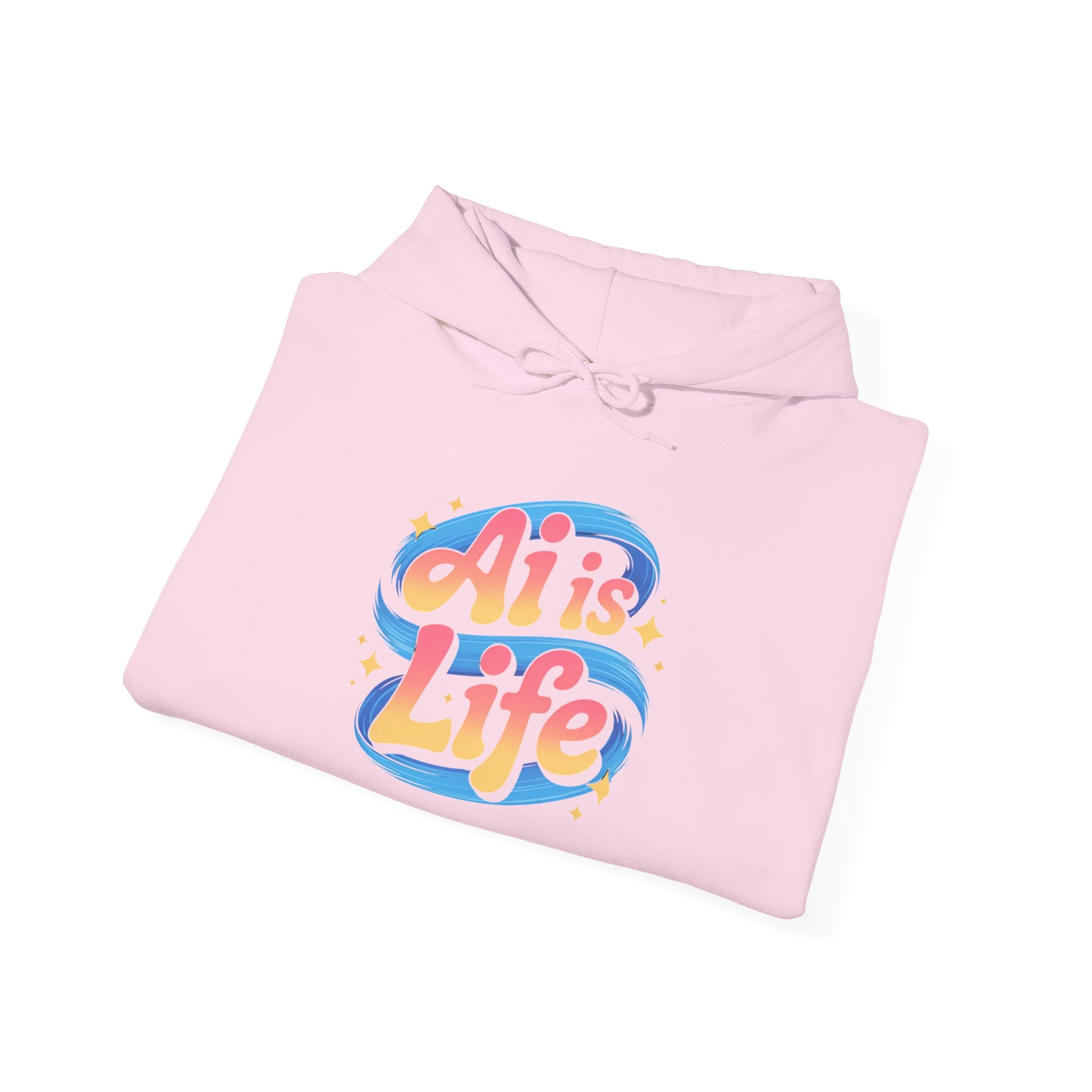 AI is Life "COSMIC SWIRL" — Retro Colorful Graphic Pullover Hoodie