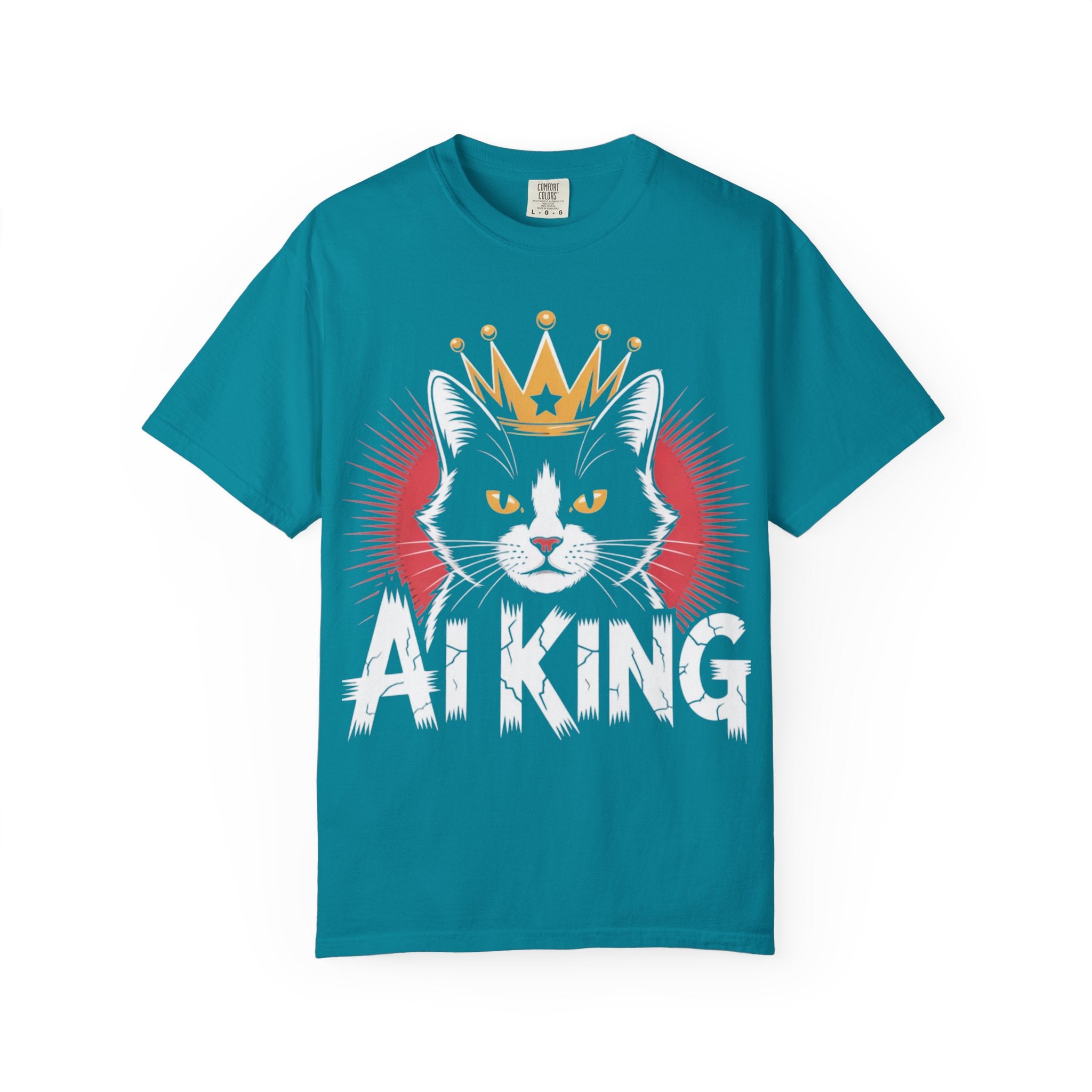 AI king ""Glitch Monarch"" Garment-Dyed T-shirt (Men)