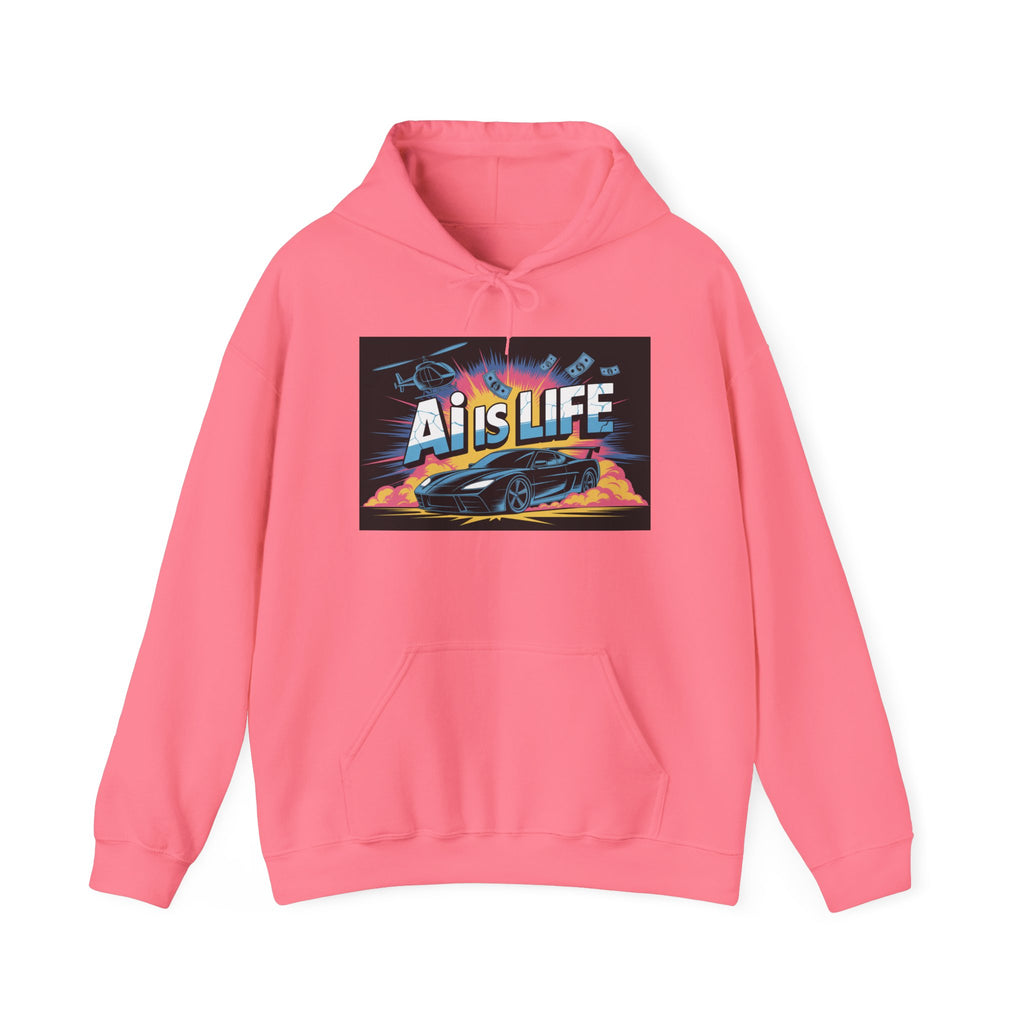 AI is LIFE " Action Mode "  Unisex Heavy Blend™ Hooded Sweatshirt