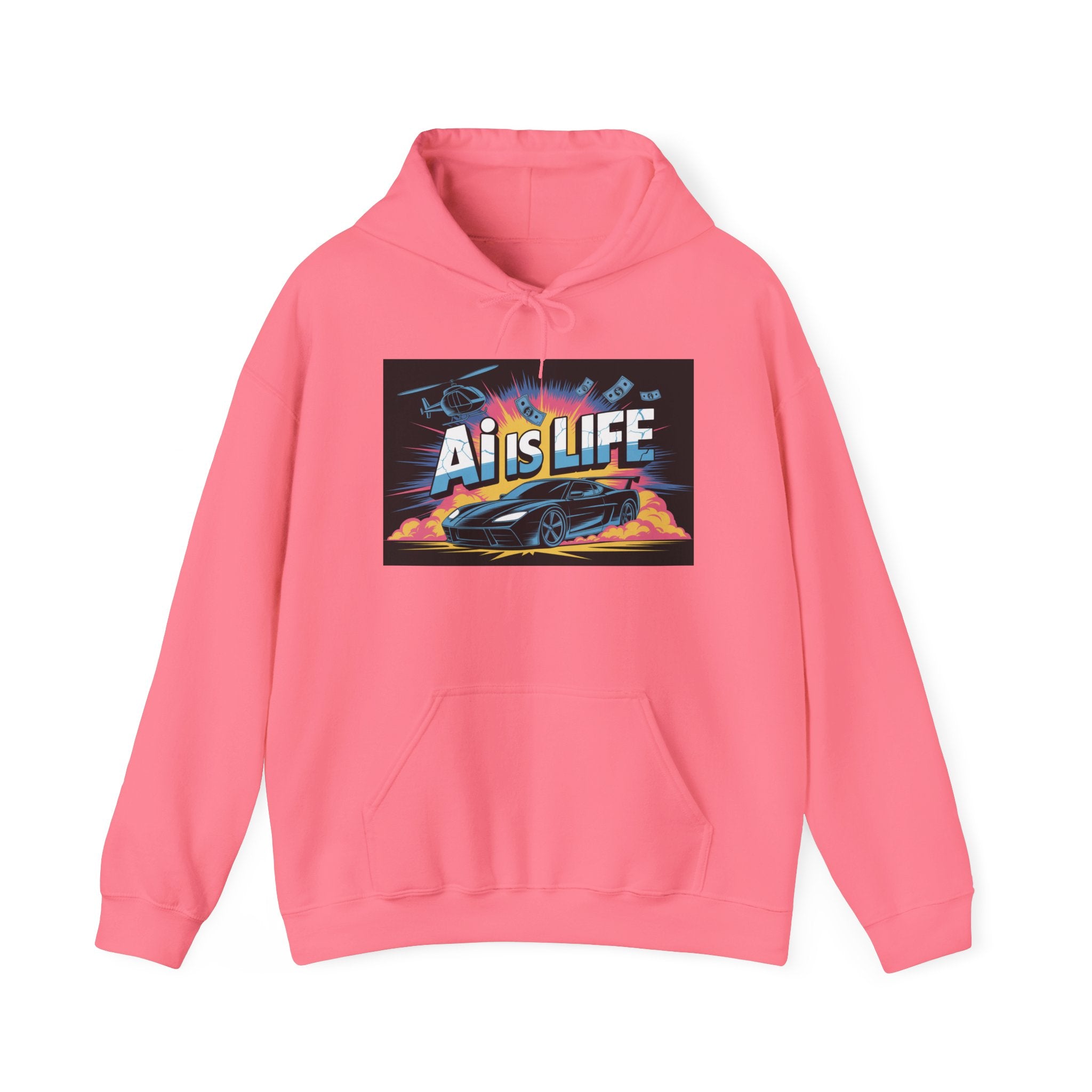 AI is LIFE " Action Mode "  Unisex Heavy Blend™ Hooded Sweatshirt