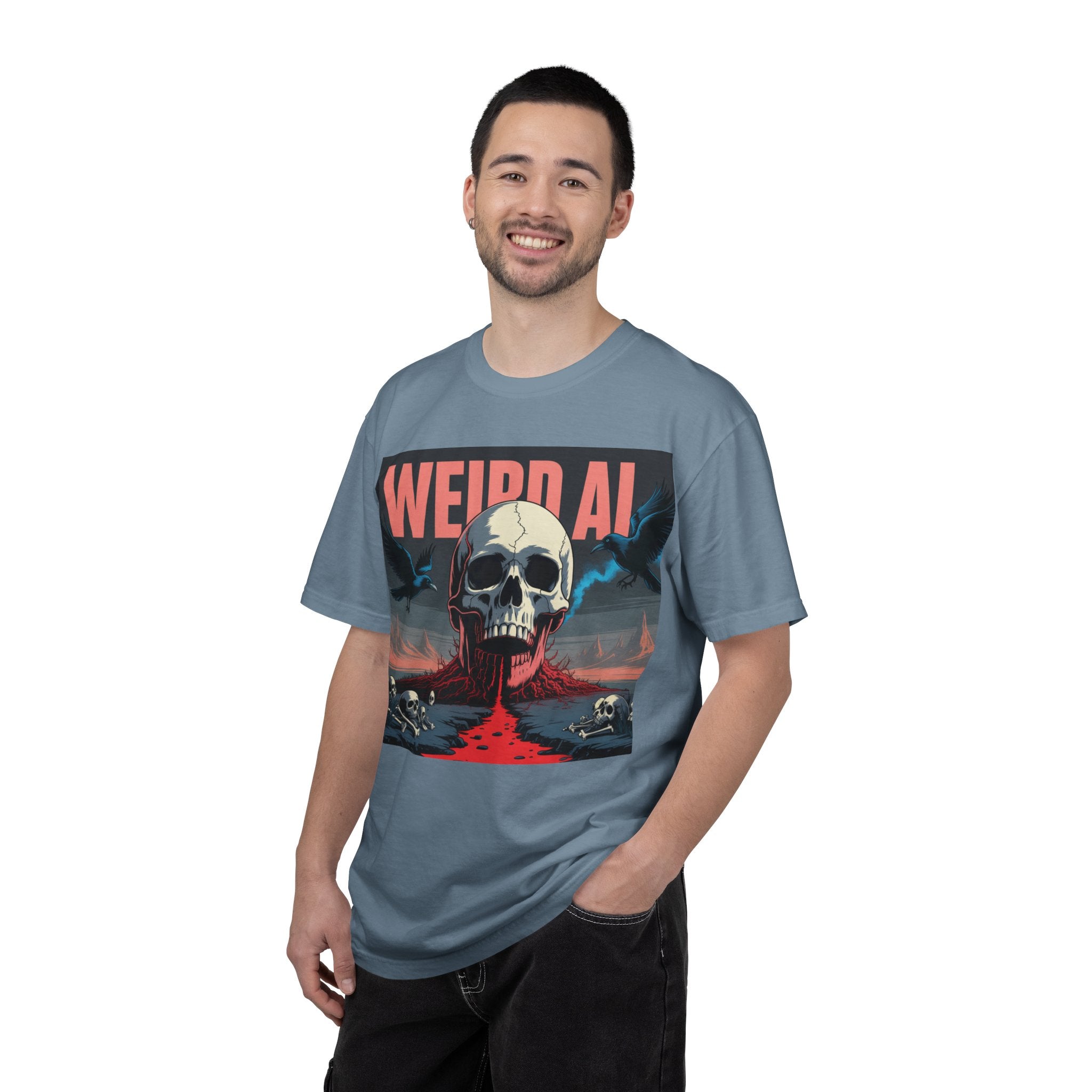 Weird AI  "Skeleton Volcano Edition”  Unisex Garment-Dyed T-shirt