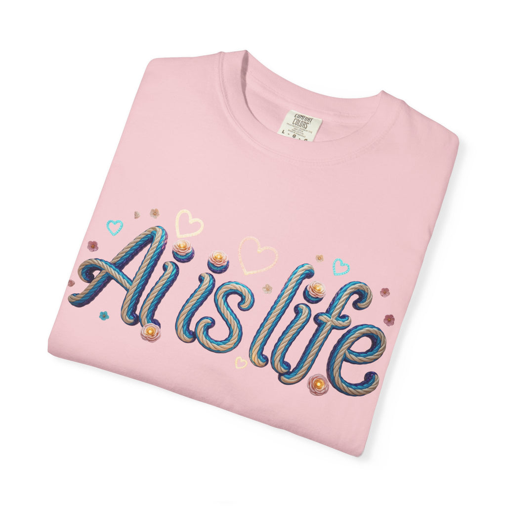 AI is Life  "TWISTED BEAUTY" Unisex Garment-Dyed T-shirt