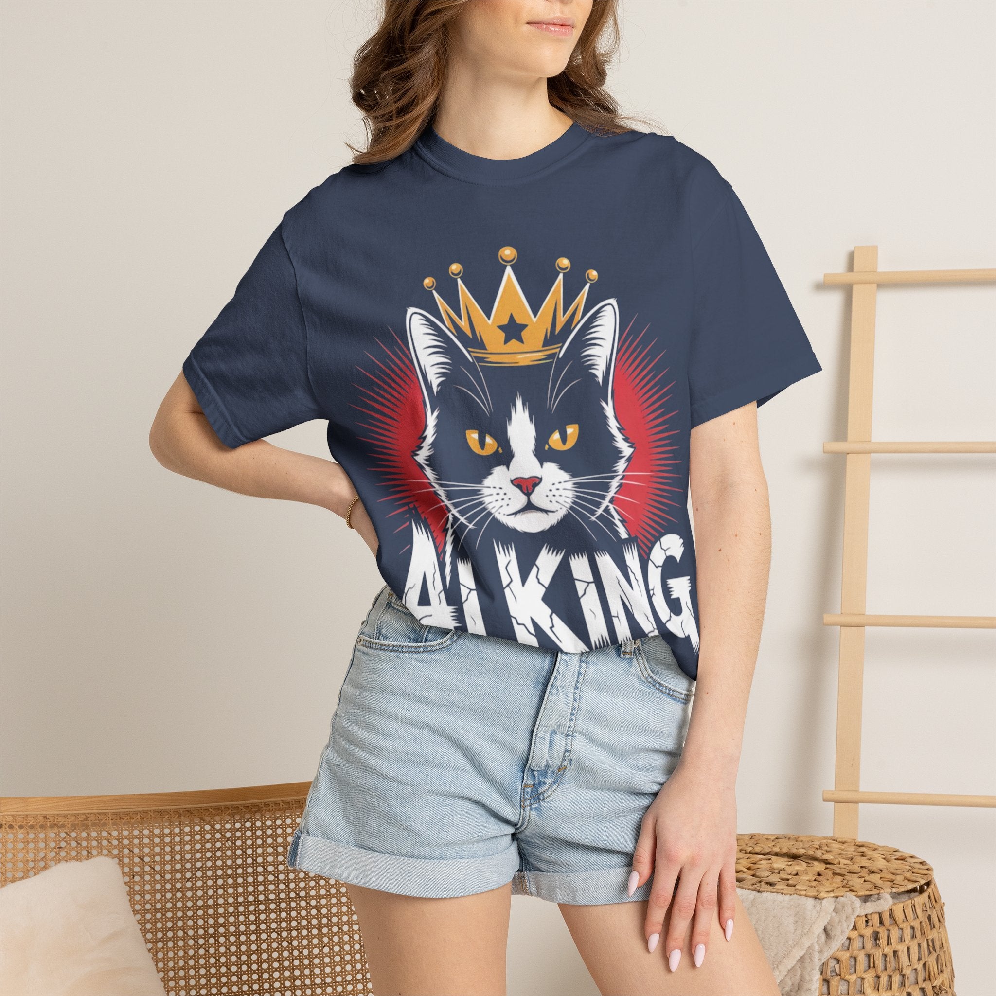 AI king ""Glitch Monarch"" Garment-Dyed T-shirt (Men)