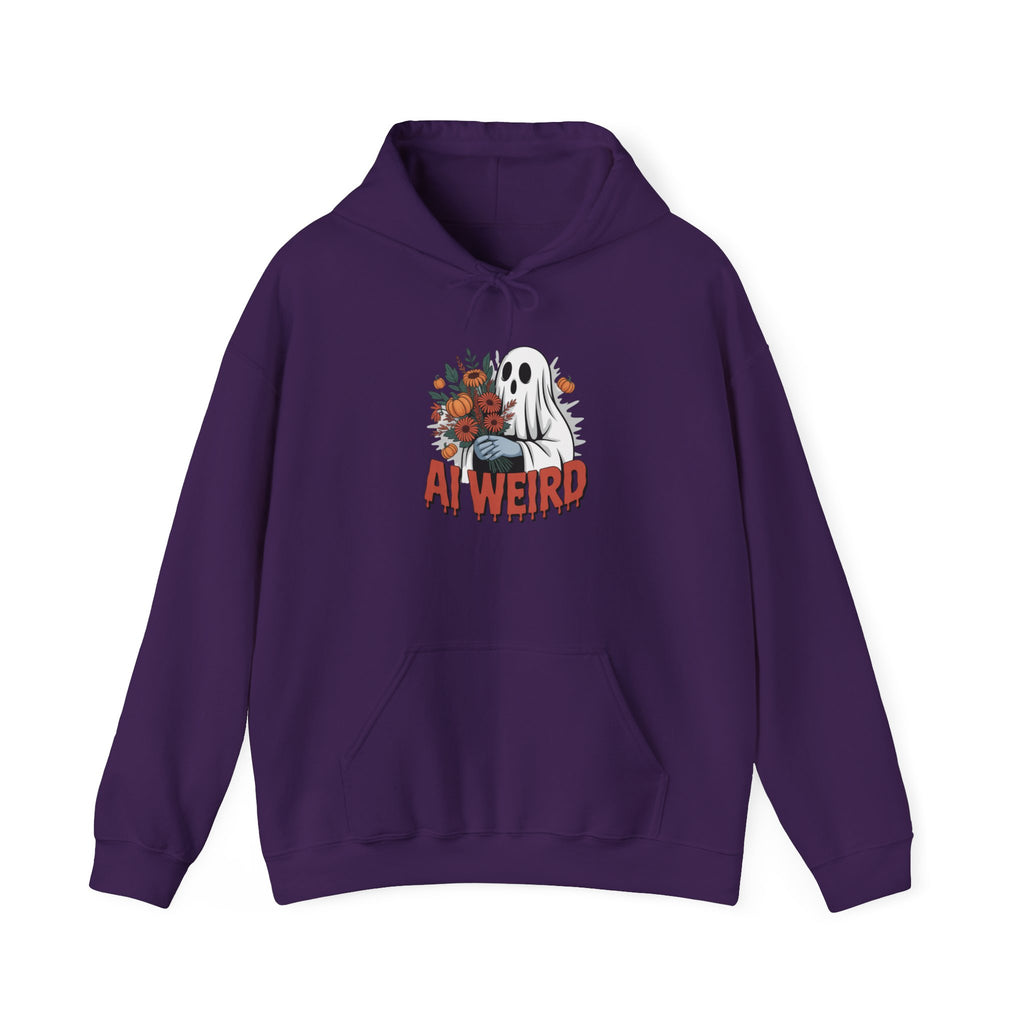 AI WEIRD  "Glitch Garden Ghost" Unisex Heavy Blend™ Hooded Sweatshirt