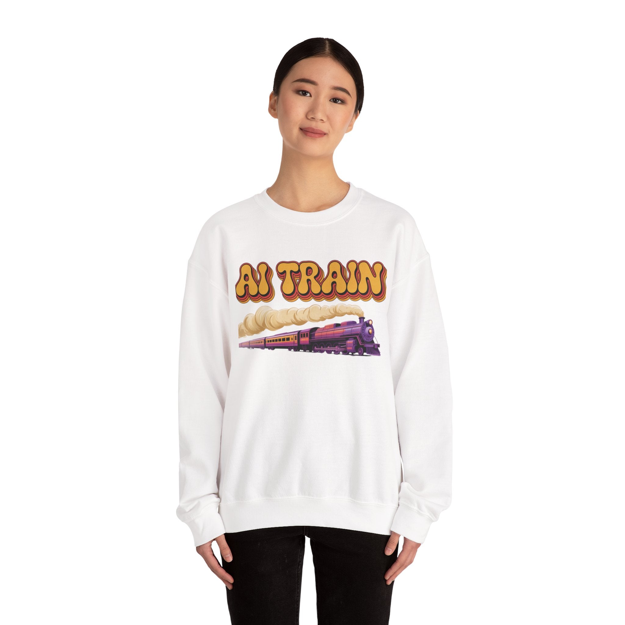 AI TRAIN  "Quantum Rail System" Unisex Heavy Blend™ Crewneck Sweatshirt