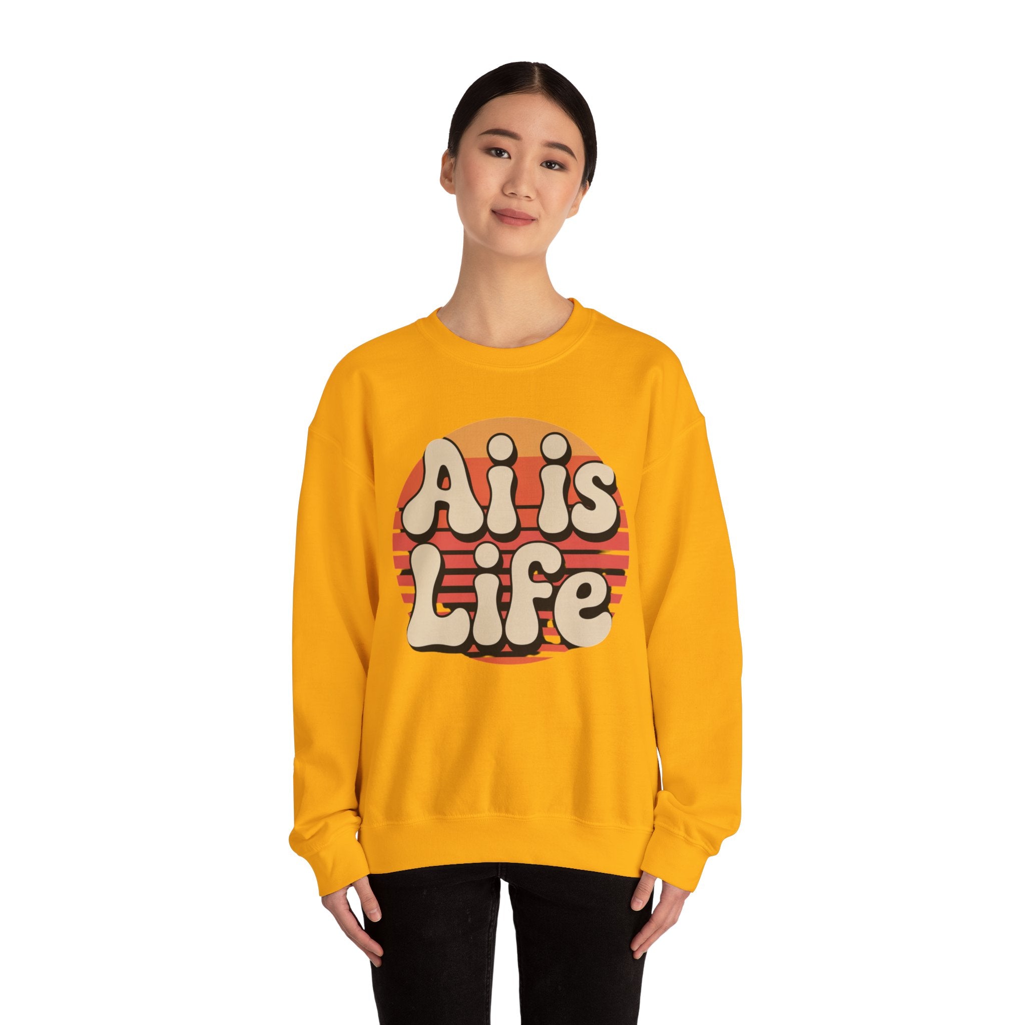 AI is Life "SUNSET CIRCUITRY" Unisex Heavy Blend™ Crewneck Sweatshirt