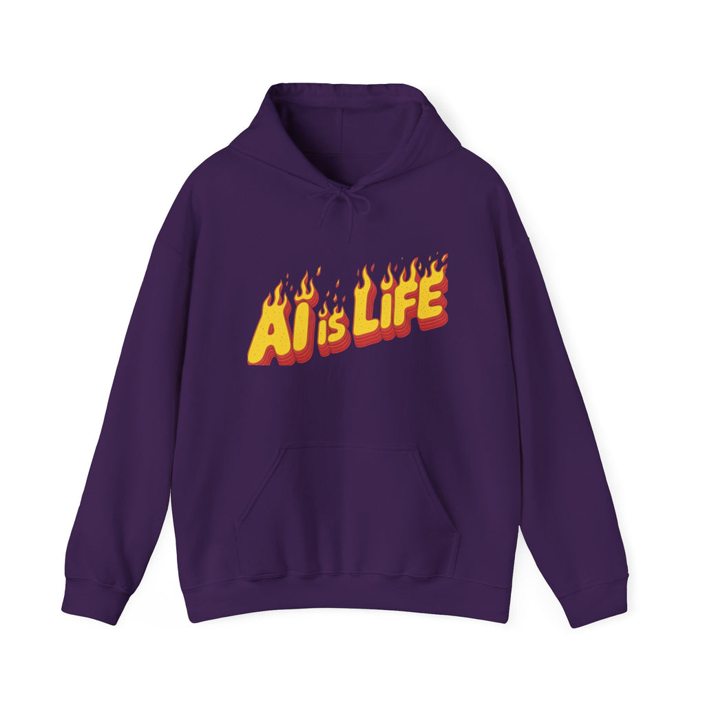 AI is LIFE “FLAME CODE” Unisex Heavy Blend™ Hooded Sweatshirt