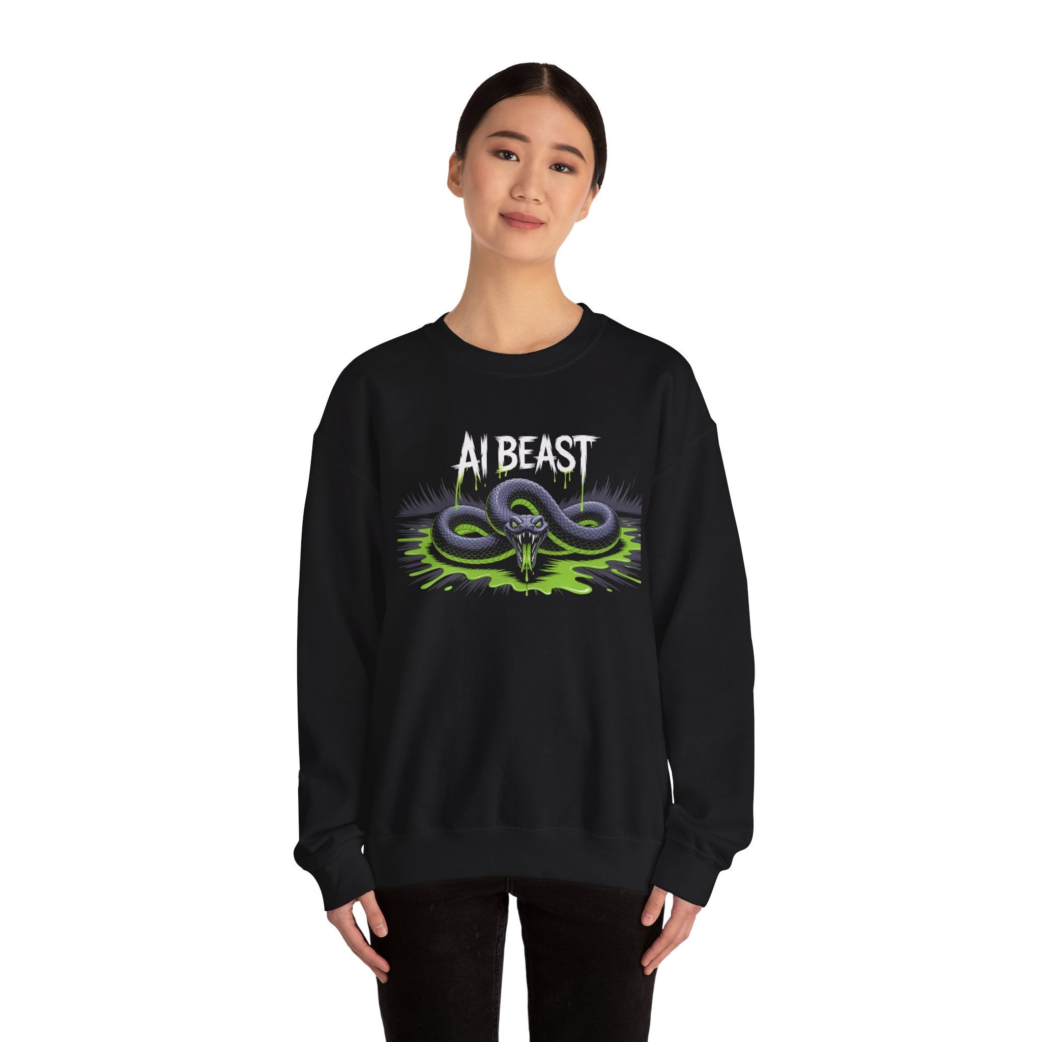 AI BEAST  "Digital Venom" Unisex Heavy Blend™ Crewneck Sweatshirt