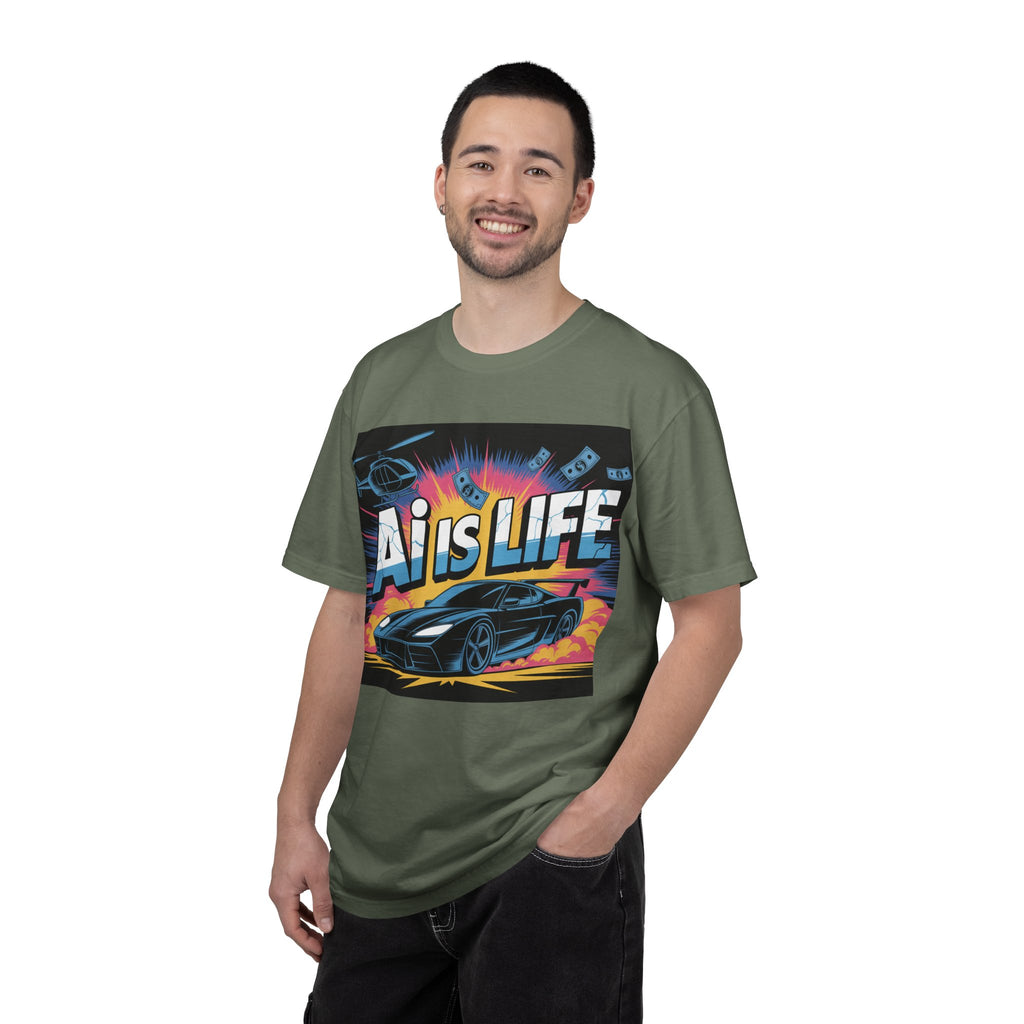 AI Is Life  "Action Mode"  Unisex Garment-Dyed T-shirt