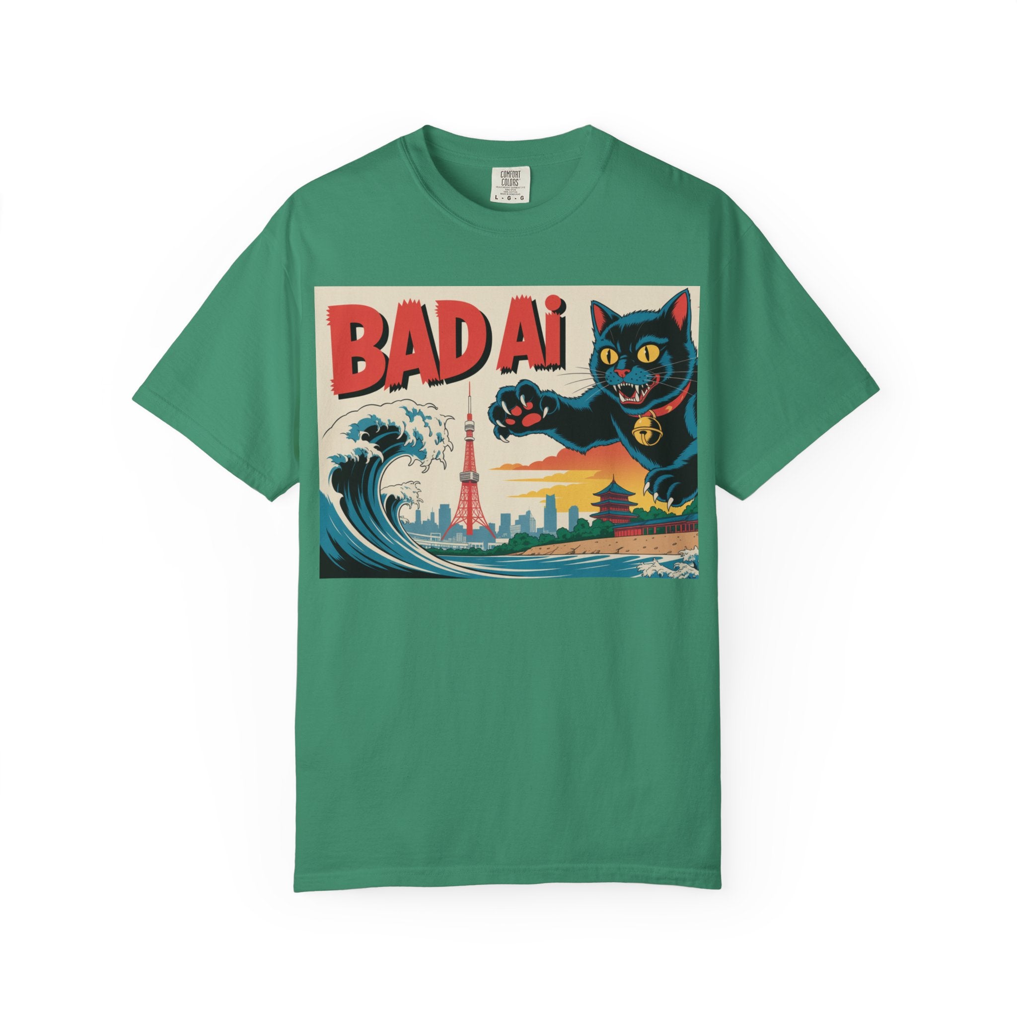 BAD AI  " Kaiju Kitty "  Unisex Garment-Dyed T-shirt