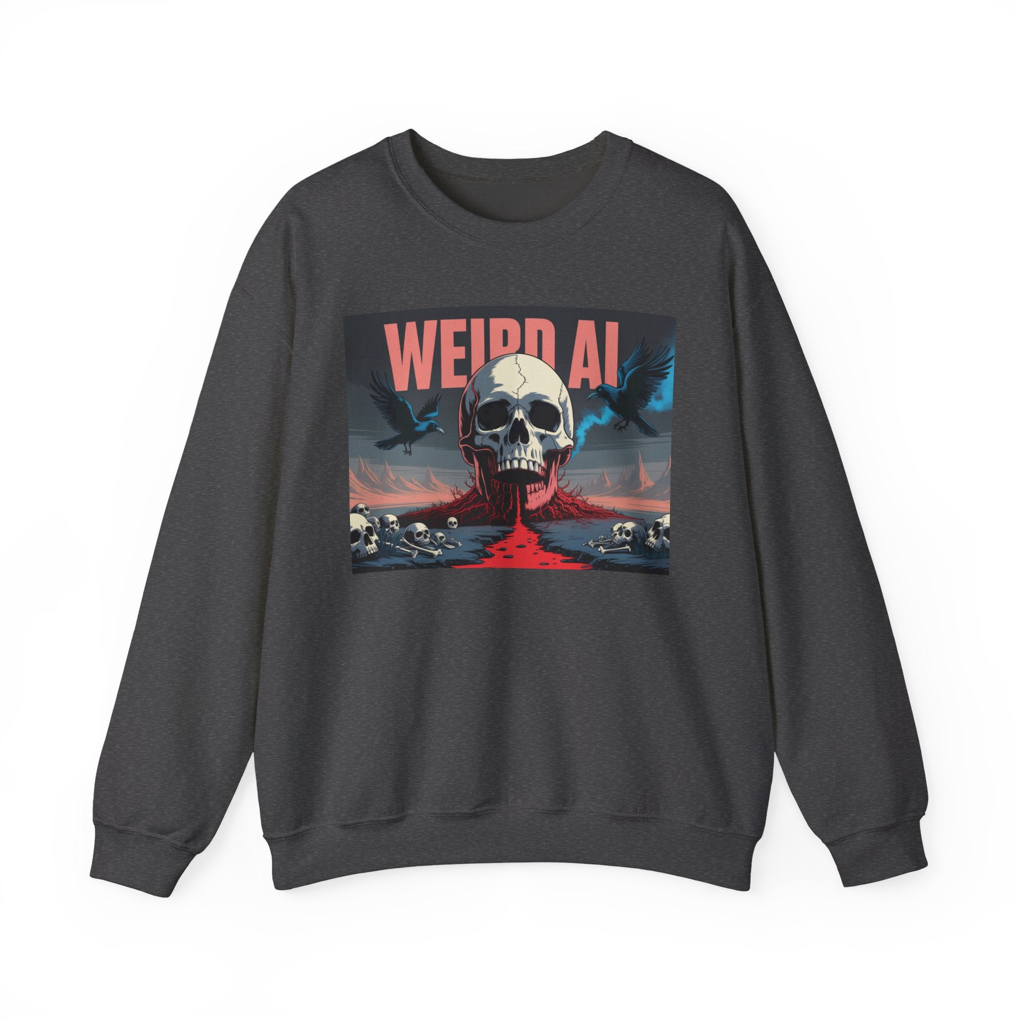 Weird AI  "Skeleton Volcano Edition” Unisex Heavy Blend™ Crewneck Sweatshirt