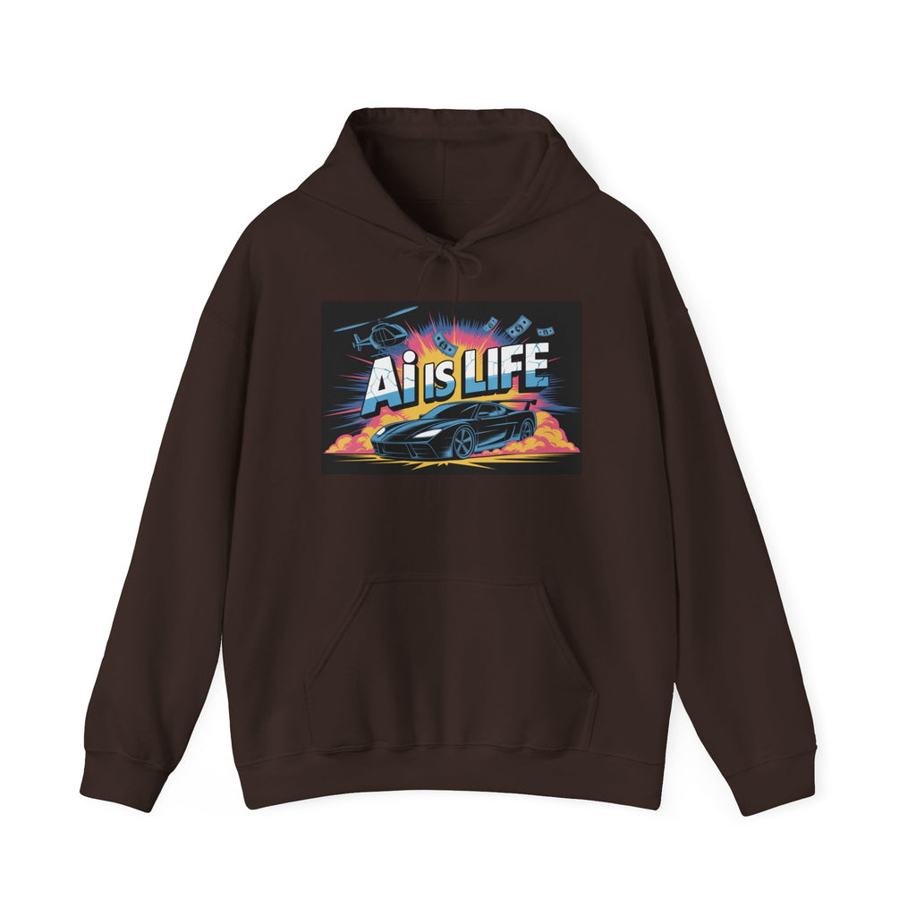 AI is LIFE " Action Mode "  Unisex Heavy Blend™ Hooded Sweatshirt