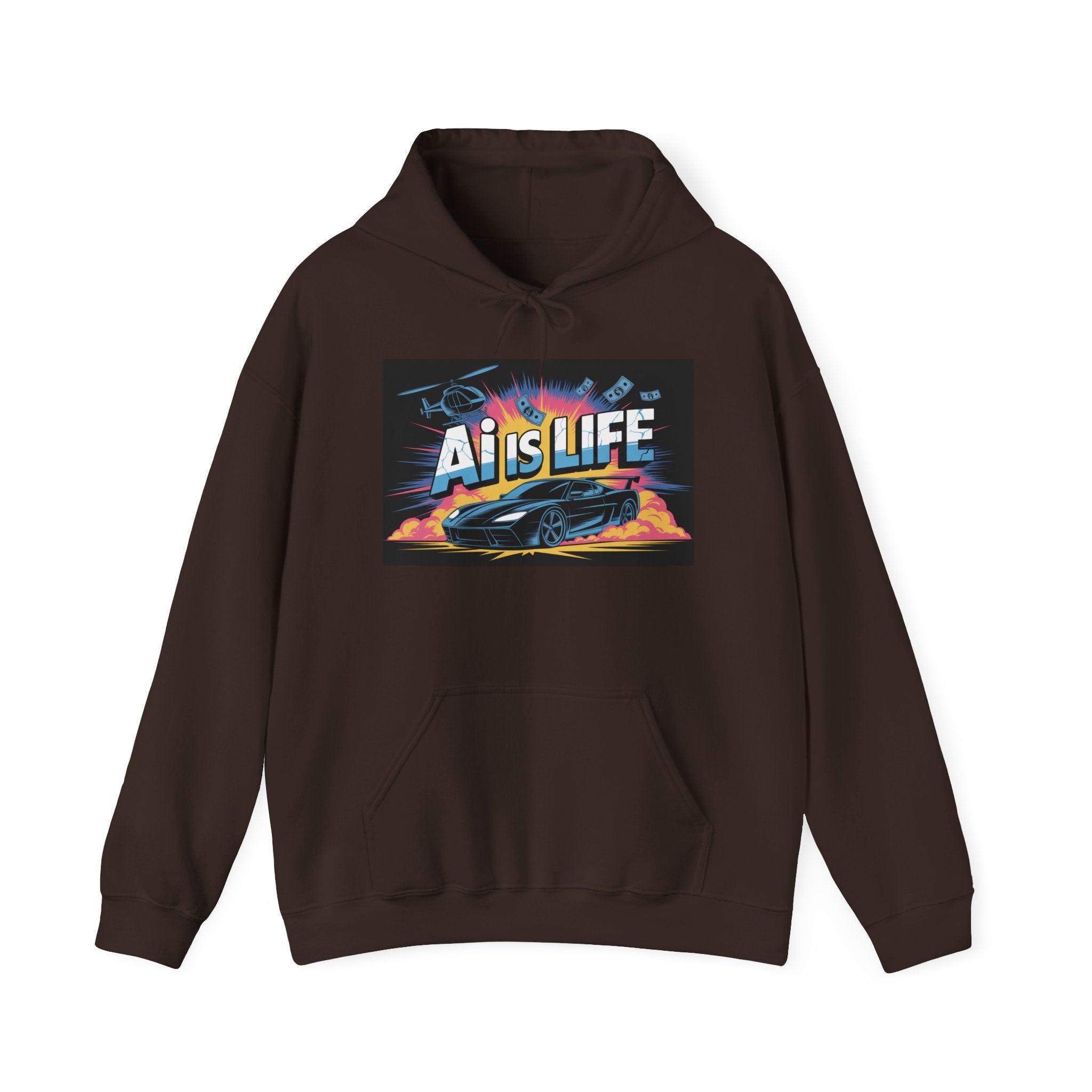 AI is LIFE " Action Mode "  Unisex Heavy Blend™ Hooded Sweatshirt