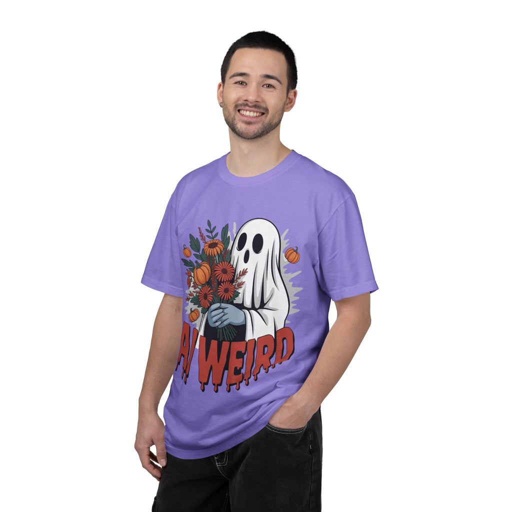 AI WEIRD "Glitch Garden Ghost" Unisex Garment-Dyed T-shirt