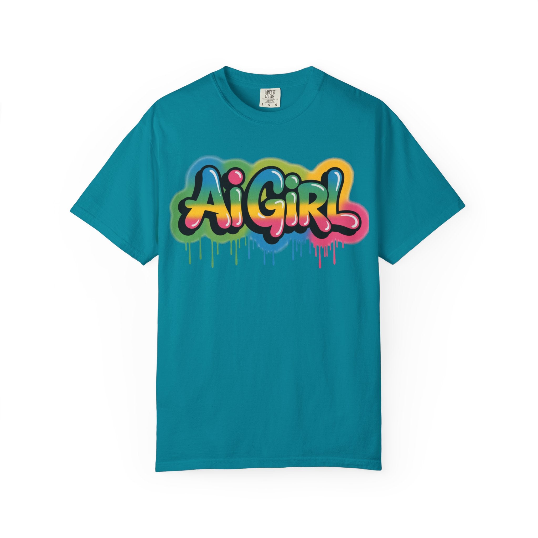 Ai Girl  "Graffiti Glow " Unisex Heavy Blend Garment-Dyed T-shirt