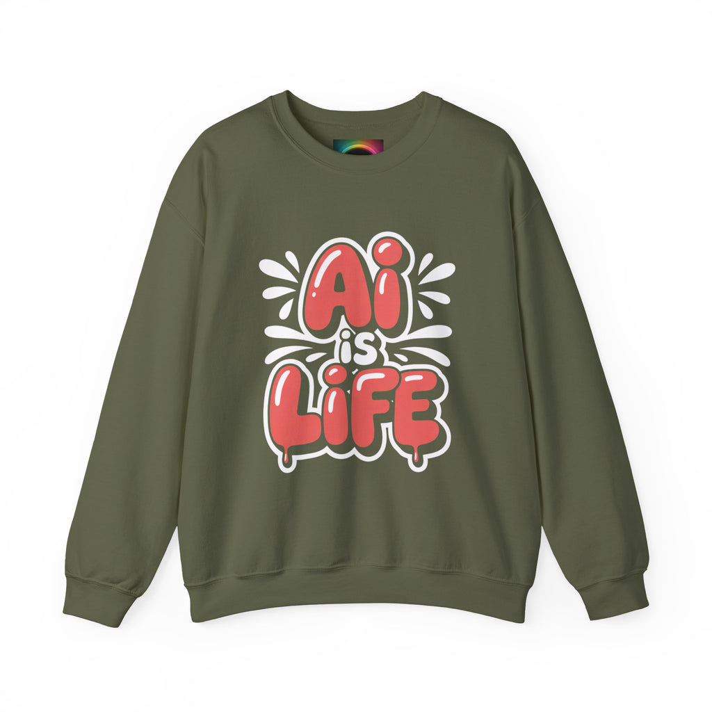 AI IS LIFE  " Neural Pop "  Unisex Heavy Blend™ Crewneck Sweatshirt