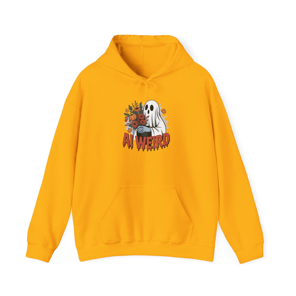 AI WEIRD  "Glitch Garden Ghost" Unisex Heavy Blend™ Hooded Sweatshirt