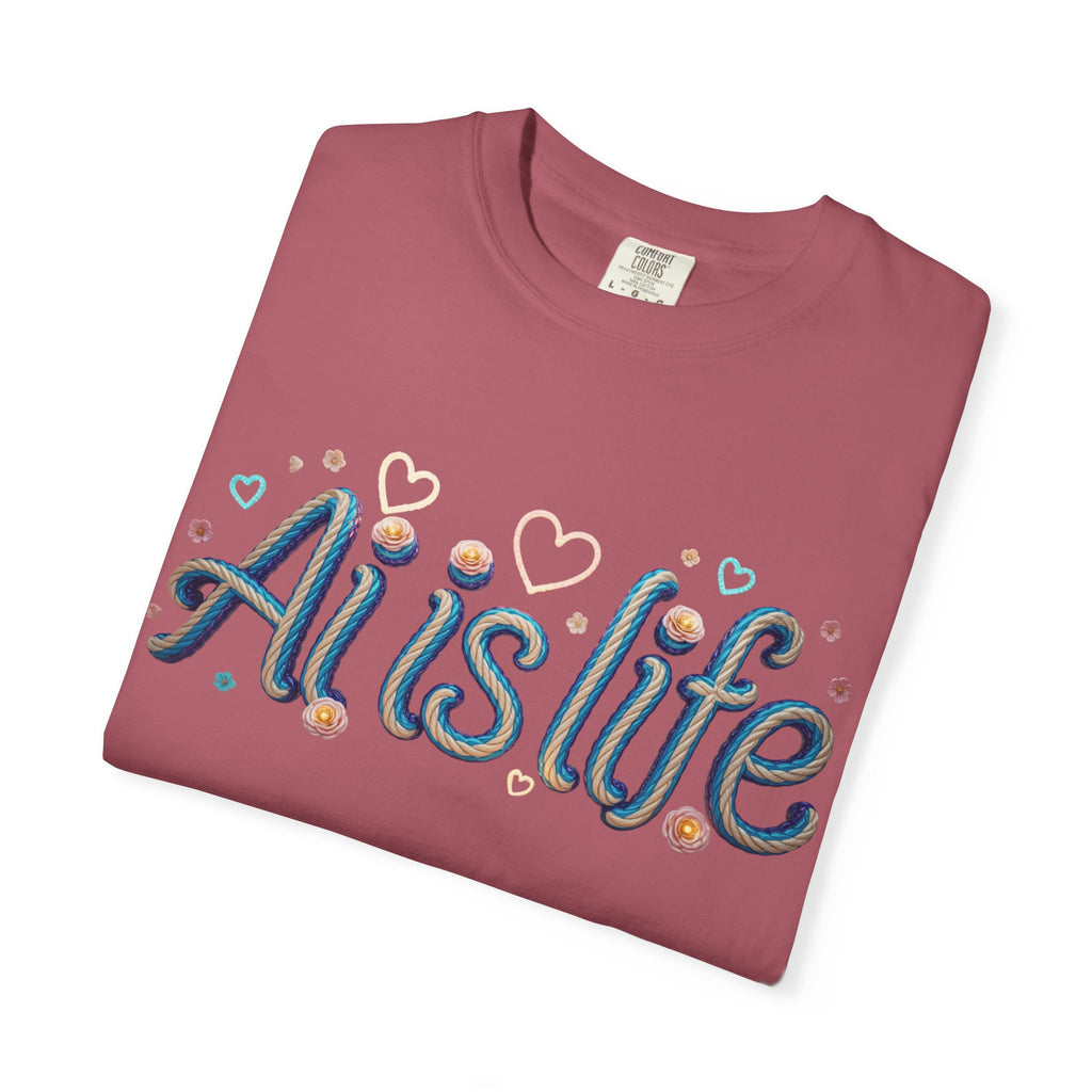 AI is Life  "TWISTED BEAUTY" Unisex Garment-Dyed T-shirt