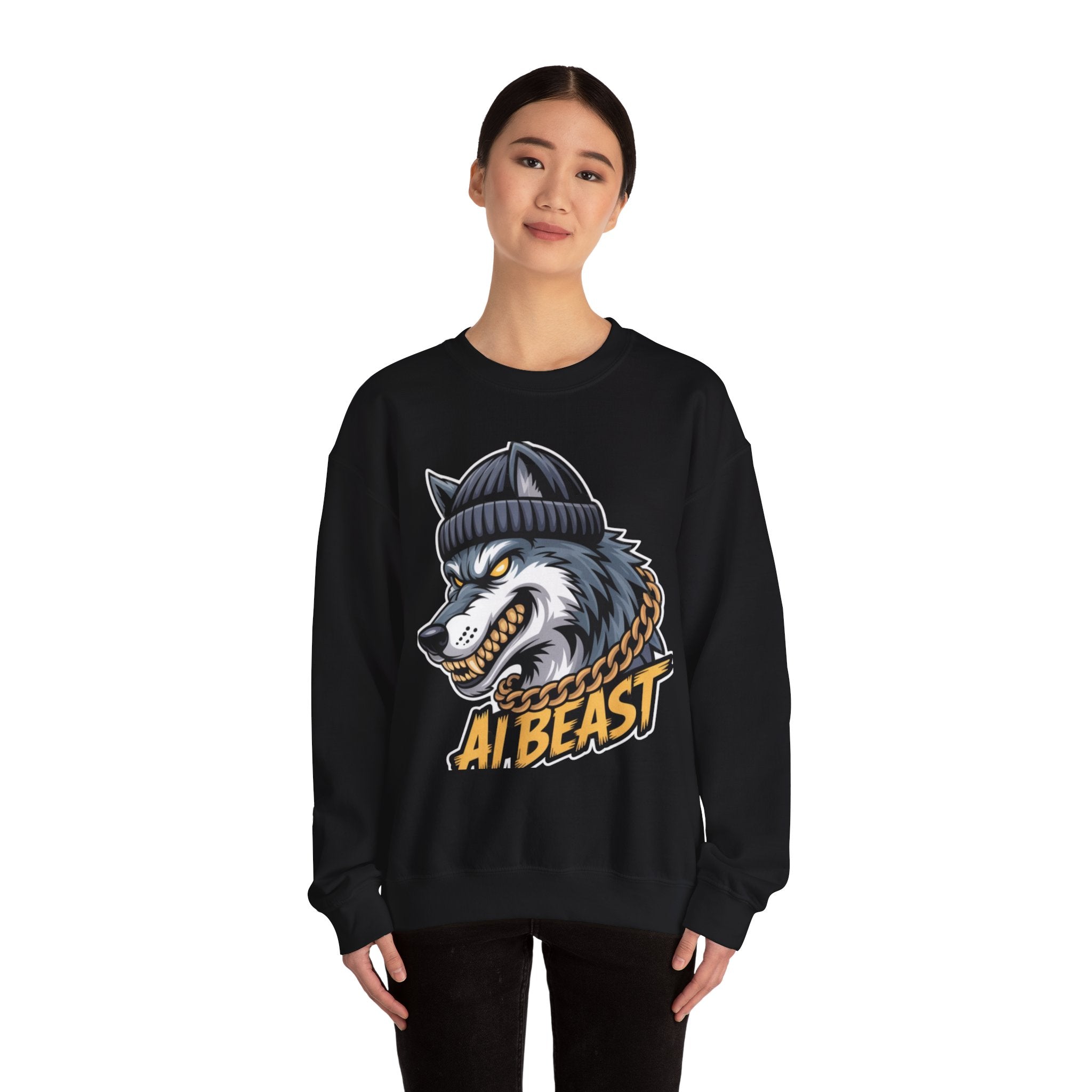 AI BEAST  "Wolf Byte Syndicate" Unisex Heavy Blend™ Crewneck Sweatshirt