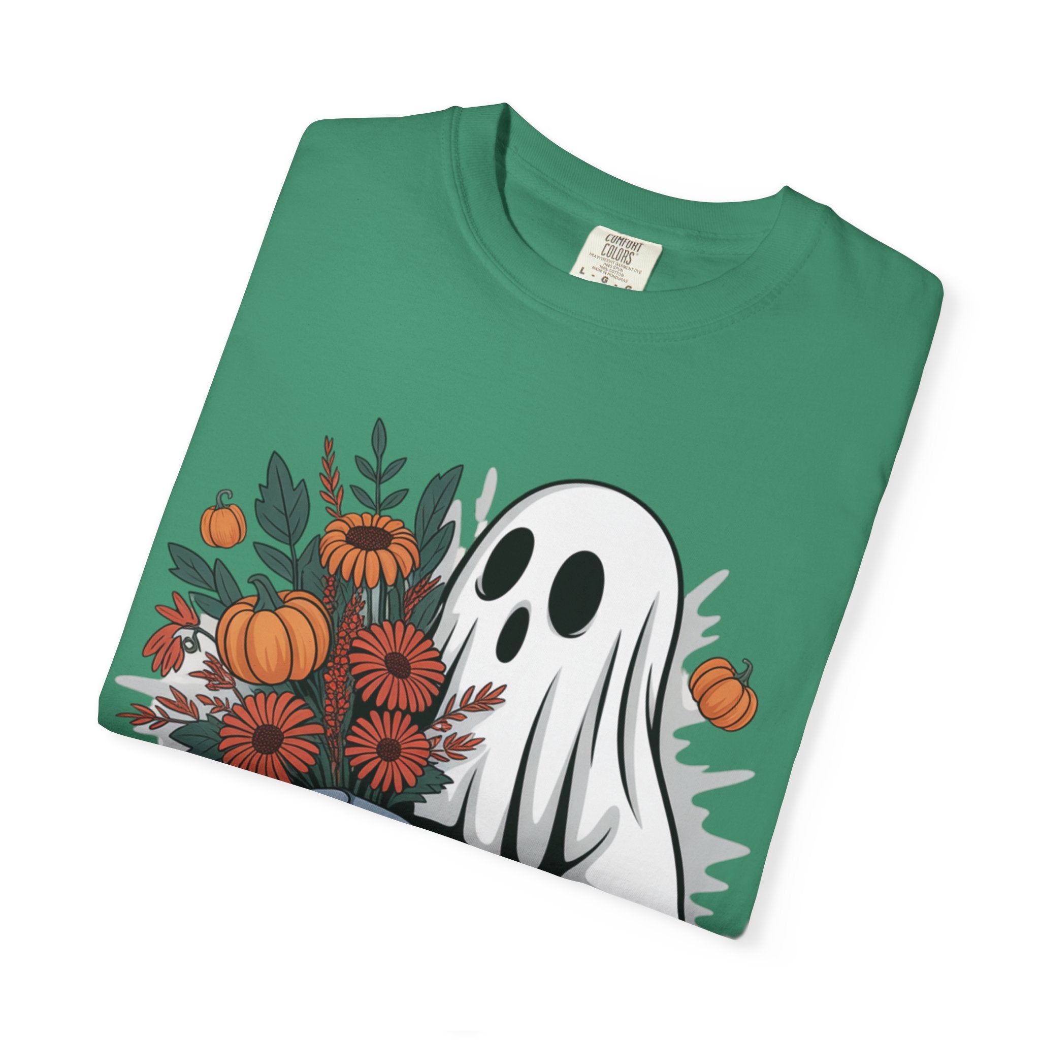 AI WEIRD "Glitch Garden Ghost" Unisex Garment-Dyed T-shirt