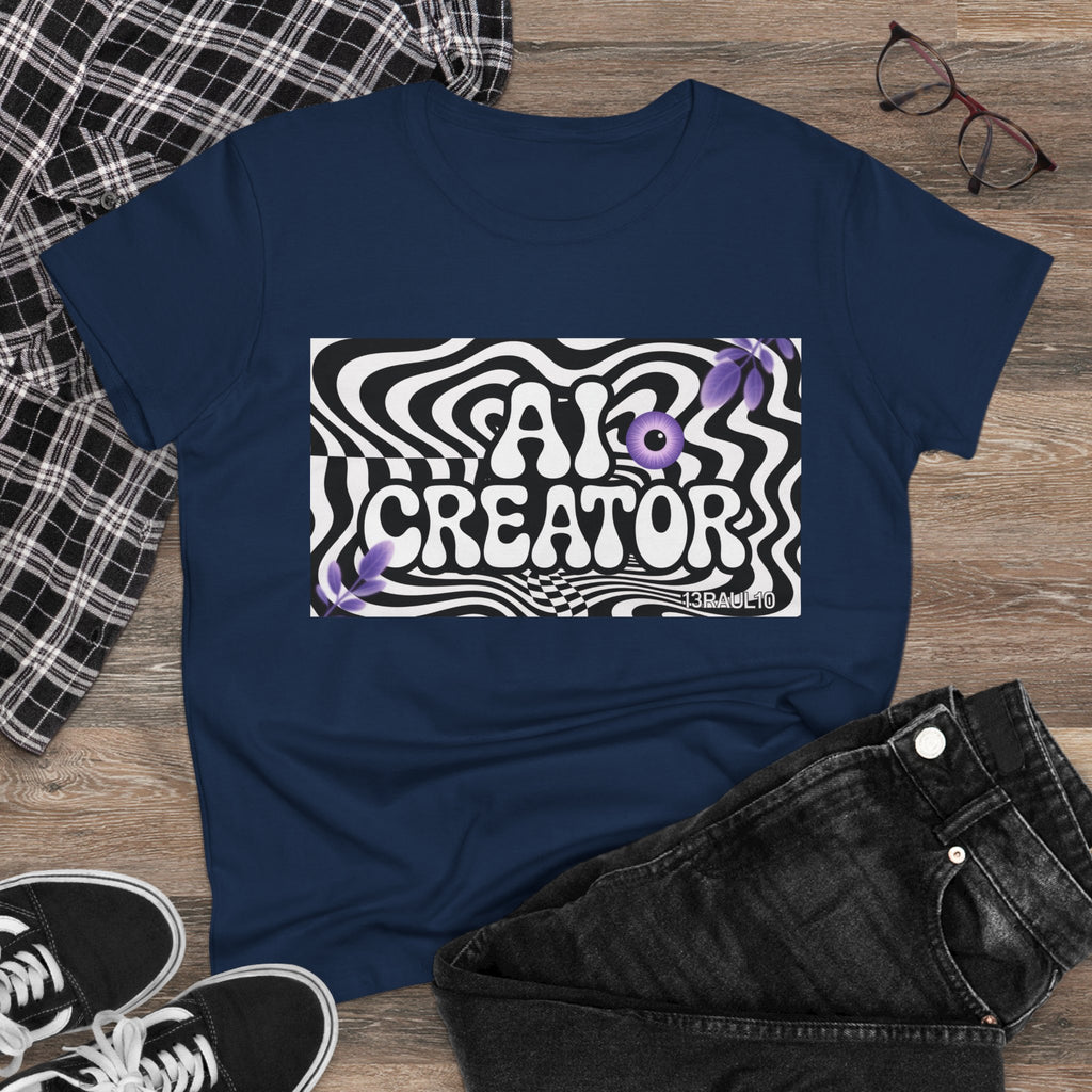AI Creator  "Optic Loop" Women's Midweight Cotton Tee
