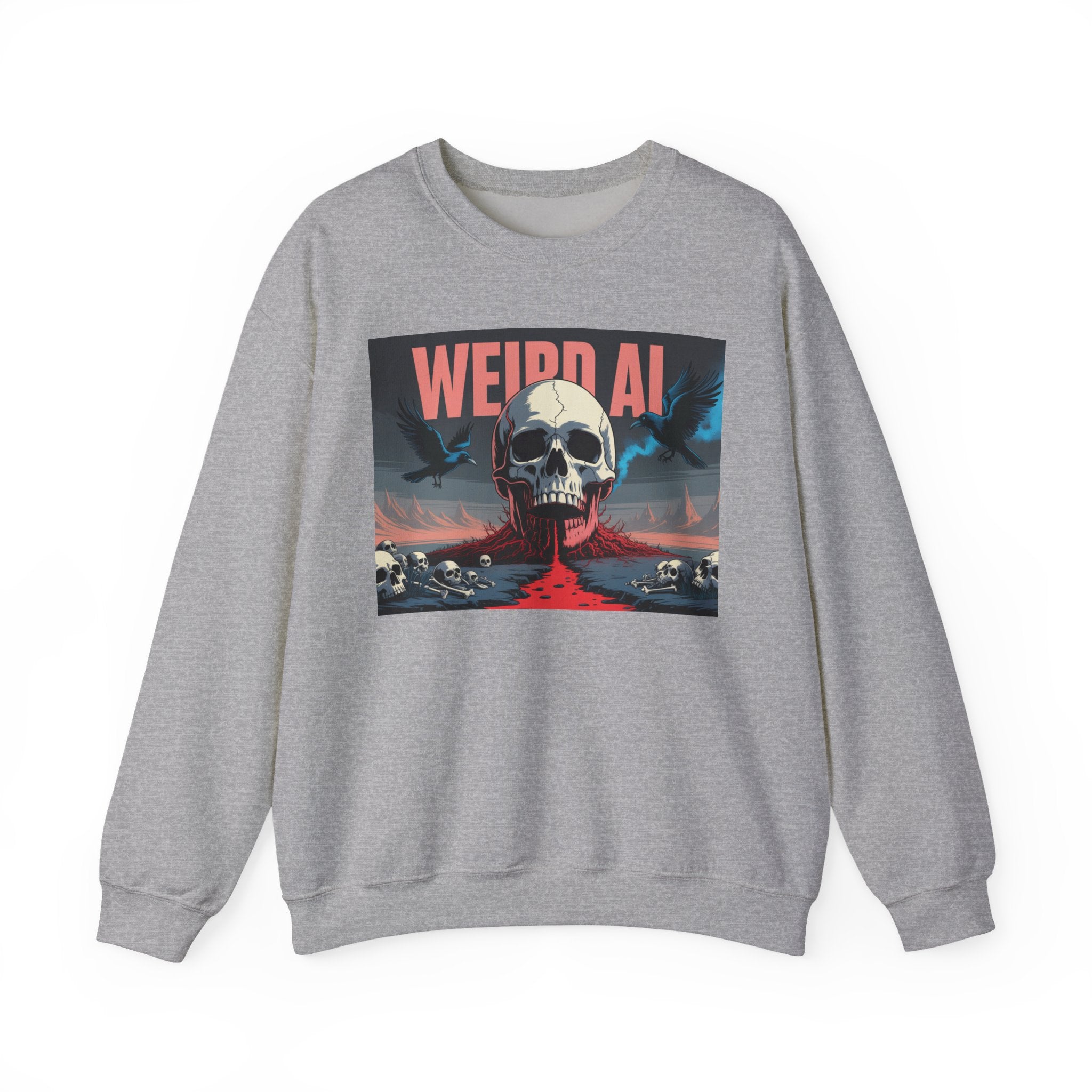 Weird AI  "Skeleton Volcano Edition” Unisex Heavy Blend™ Crewneck Sweatshirt