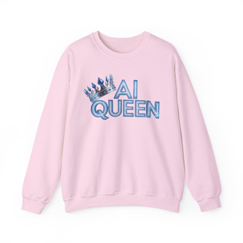 AI Queen "Frost Crown Frequency" Unisex Heavy Blend™ Crewneck Sweatshirt
