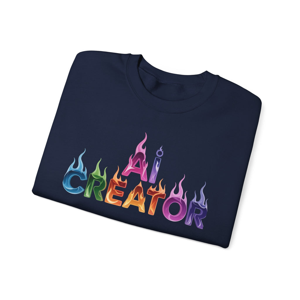 AI CREATOR  "Fire in the Code" Unisex Heavy Blend™ Crewneck Sweatshirt