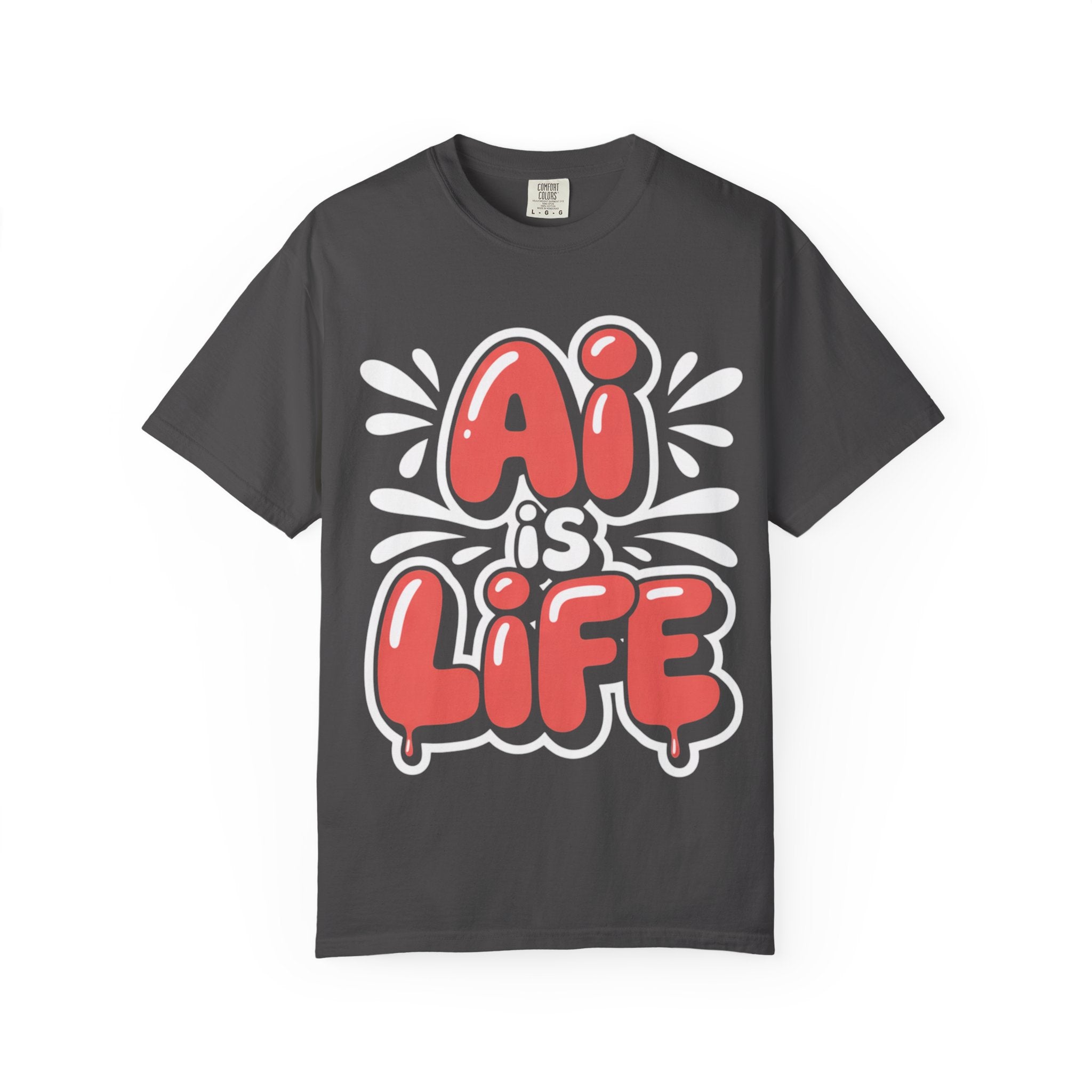 AI IS LIFE  " Neural Pop " Unisex Garment-Dyed T-shirt