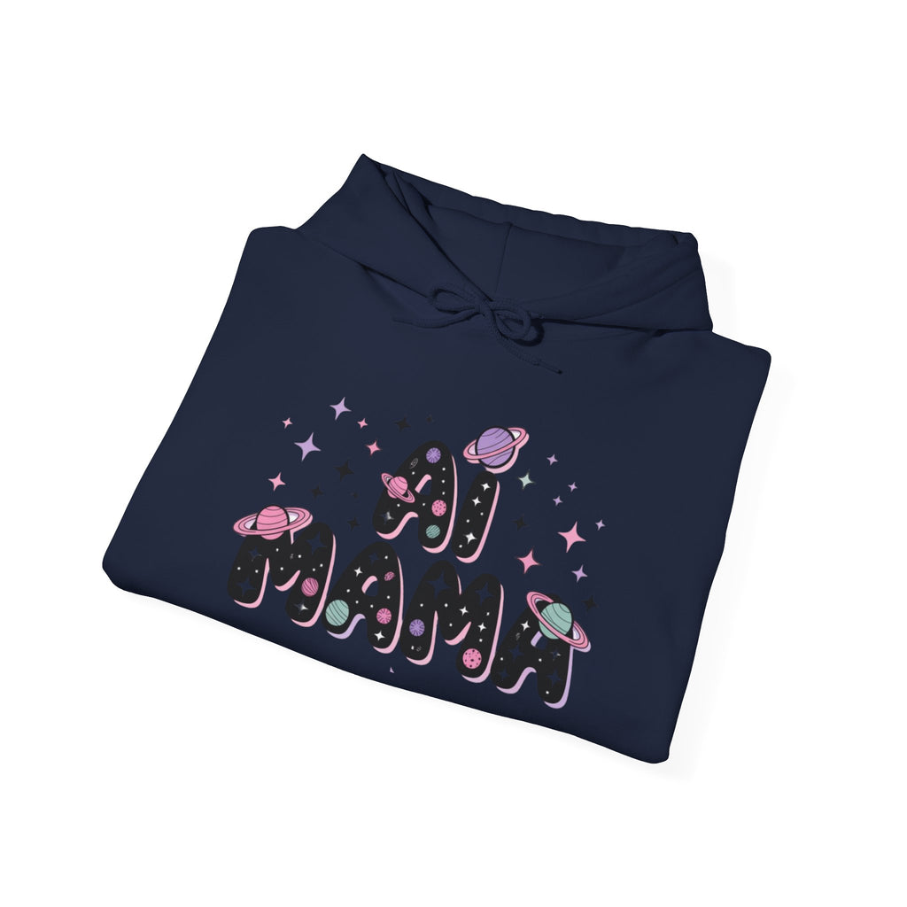 AI Mama Hoodie — Cute Space-Themed “Digital Daydreamer” Graphic Pullover