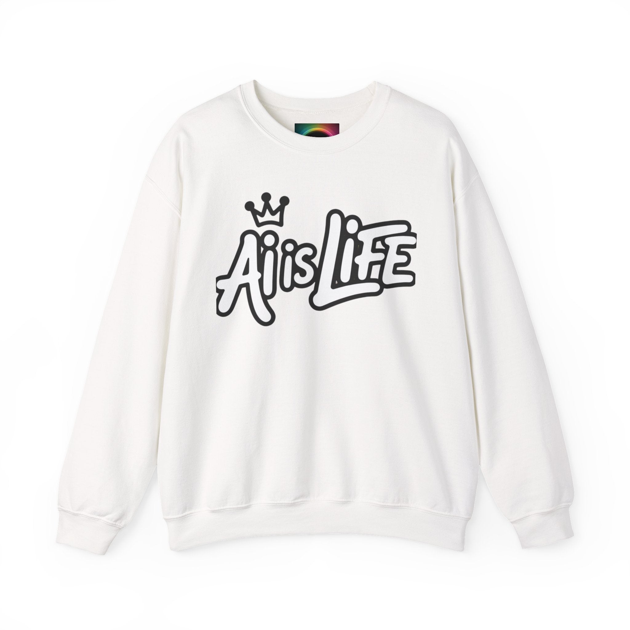 Ai is Life "CROWNED CURSIVE"— Streetwear Crewneck Sweatshirt
