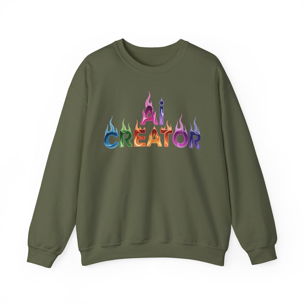 AI CREATOR  "Fire in the Code" Unisex Heavy Blend™ Crewneck Sweatshirt