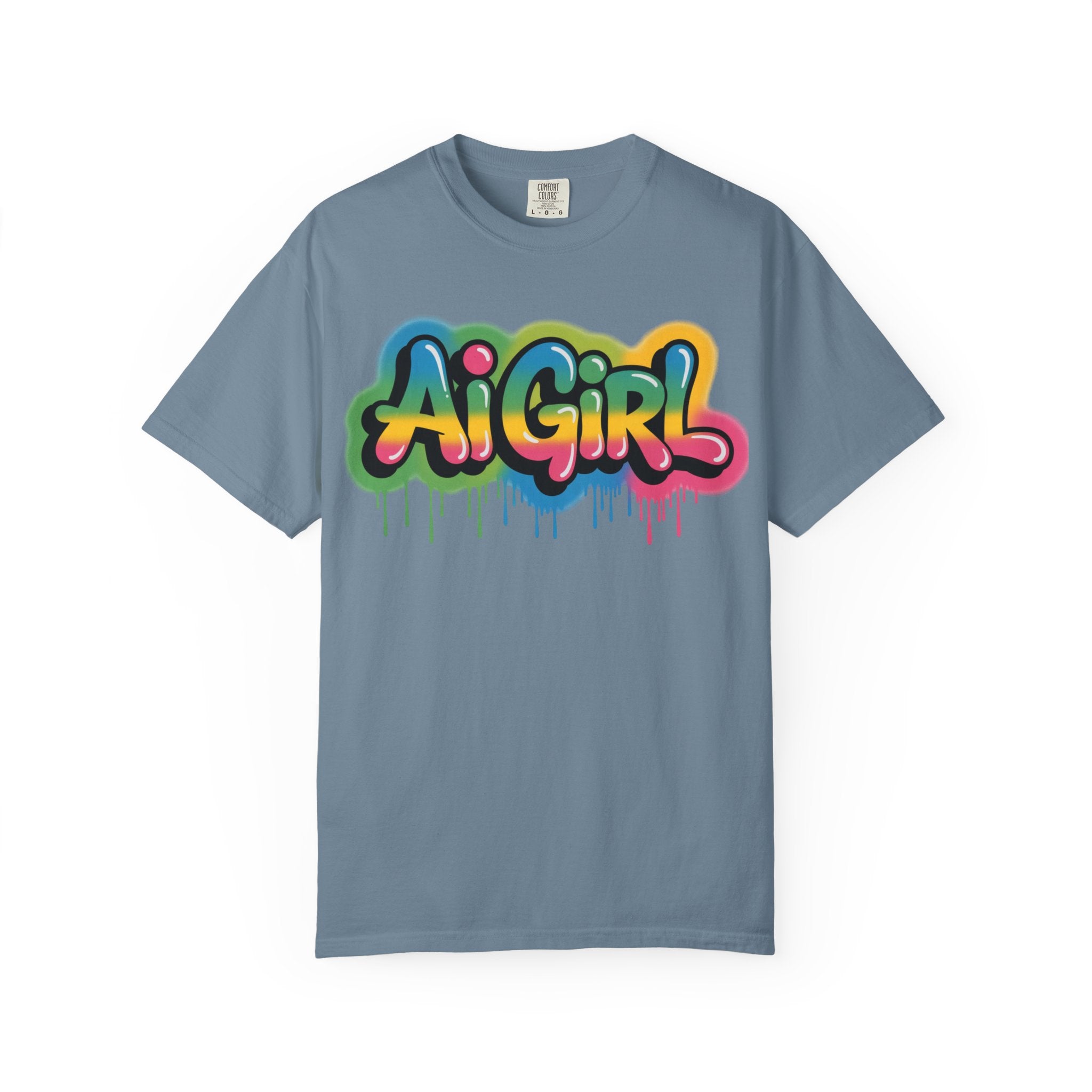 Ai Girl  "Graffiti Glow " Unisex Heavy Blend Garment-Dyed T-shirt