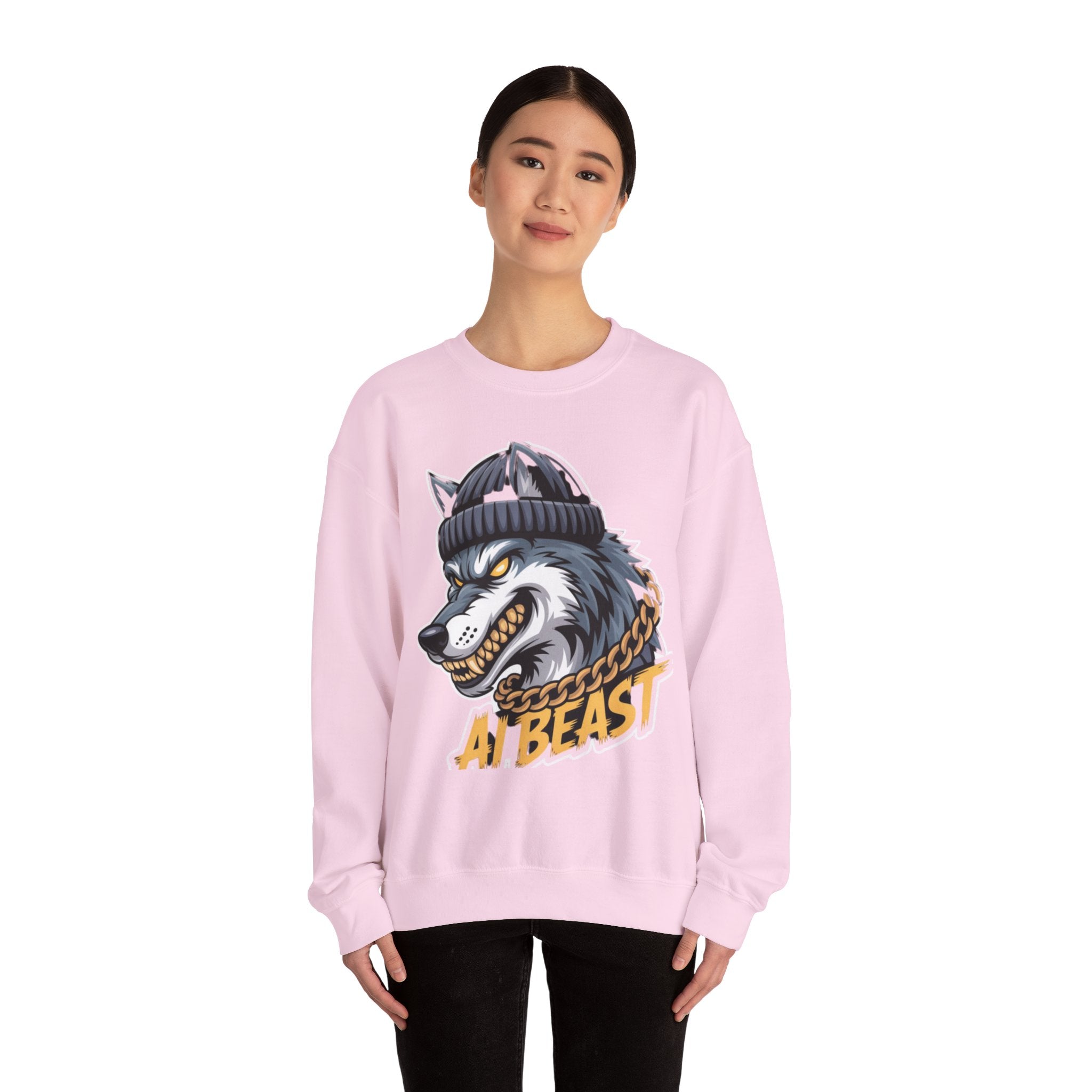AI BEAST  "Wolf Byte Syndicate" Unisex Heavy Blend™ Crewneck Sweatshirt