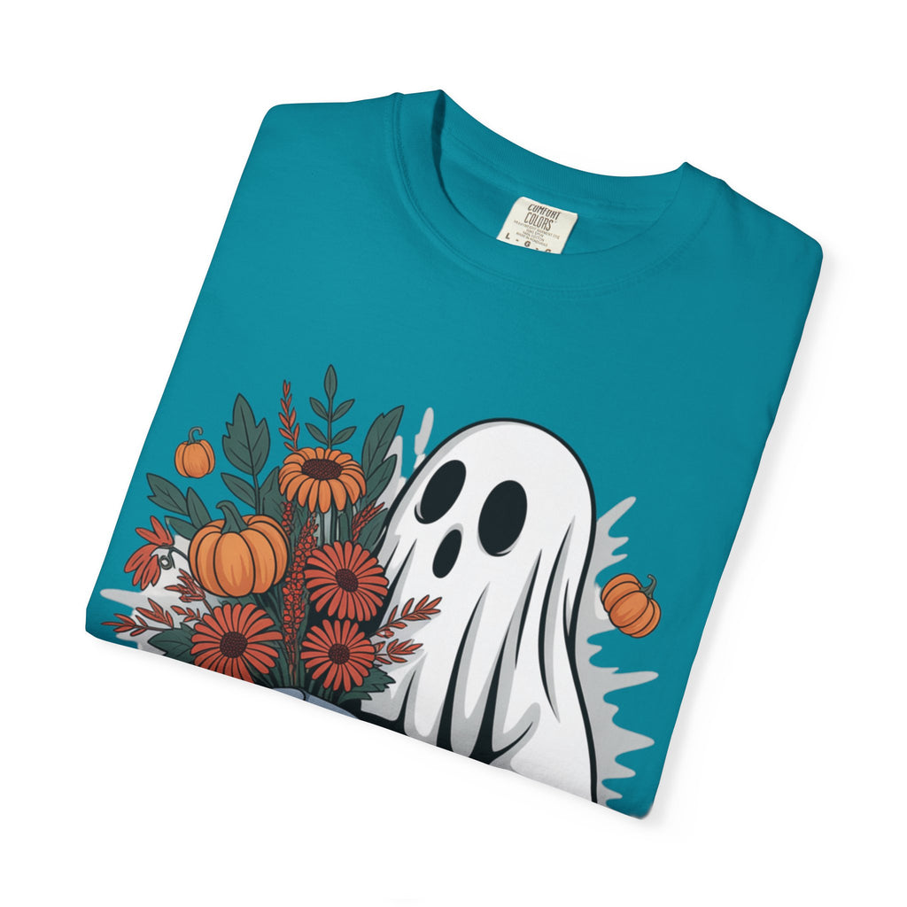 AI WEIRD "Glitch Garden Ghost" Unisex Garment-Dyed T-shirt
