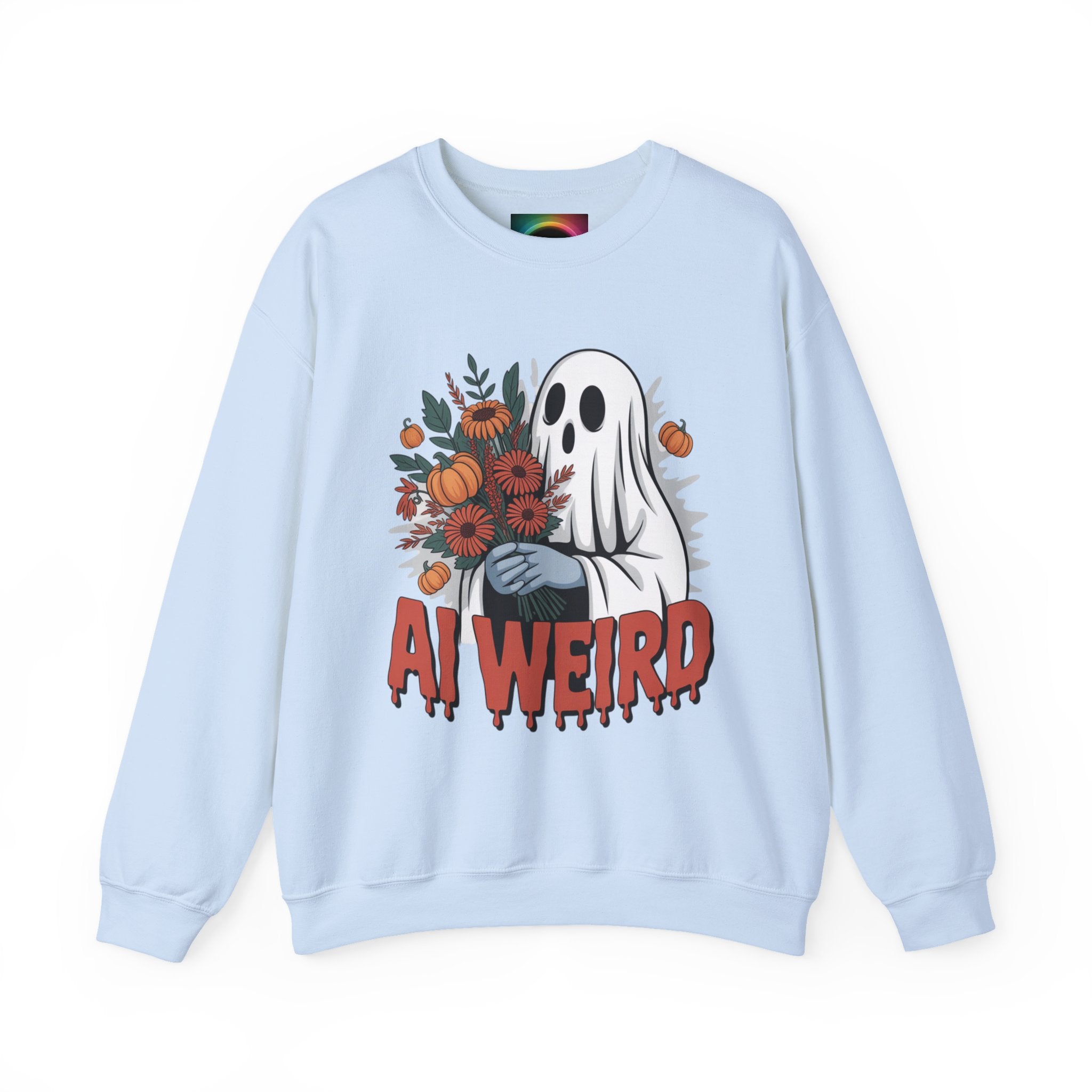 AI Weird "Glitch Garden  Ghost" Unisex Garment-Dyed Sweatshirt