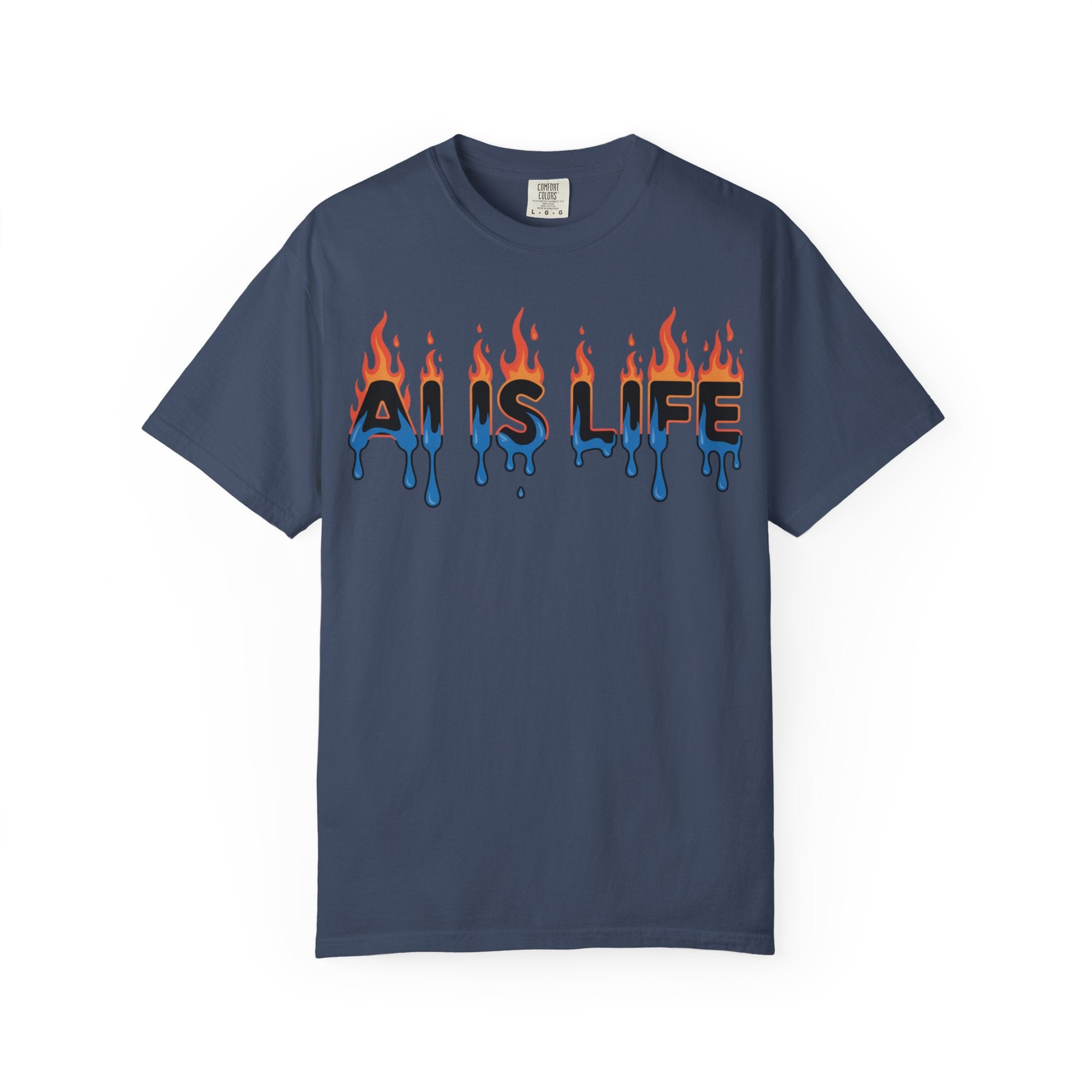 AI IS LIFE – “AI MELTDOWN” Unisex Garment-Dyed T-shirt