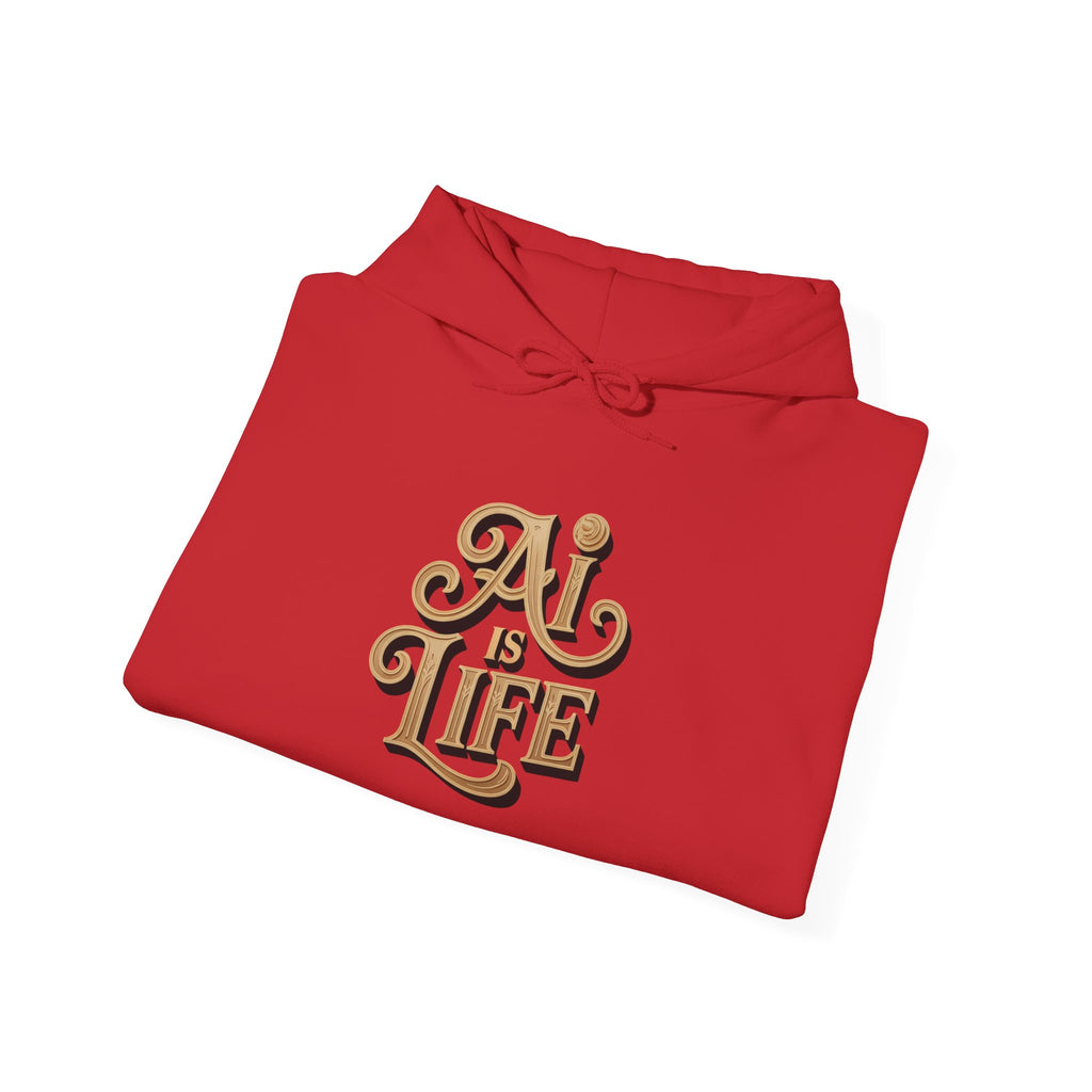 AI IS LIFE  "Golden Neuralwave"  Unisex Heavy Blend™ Hooded Sweatshirt