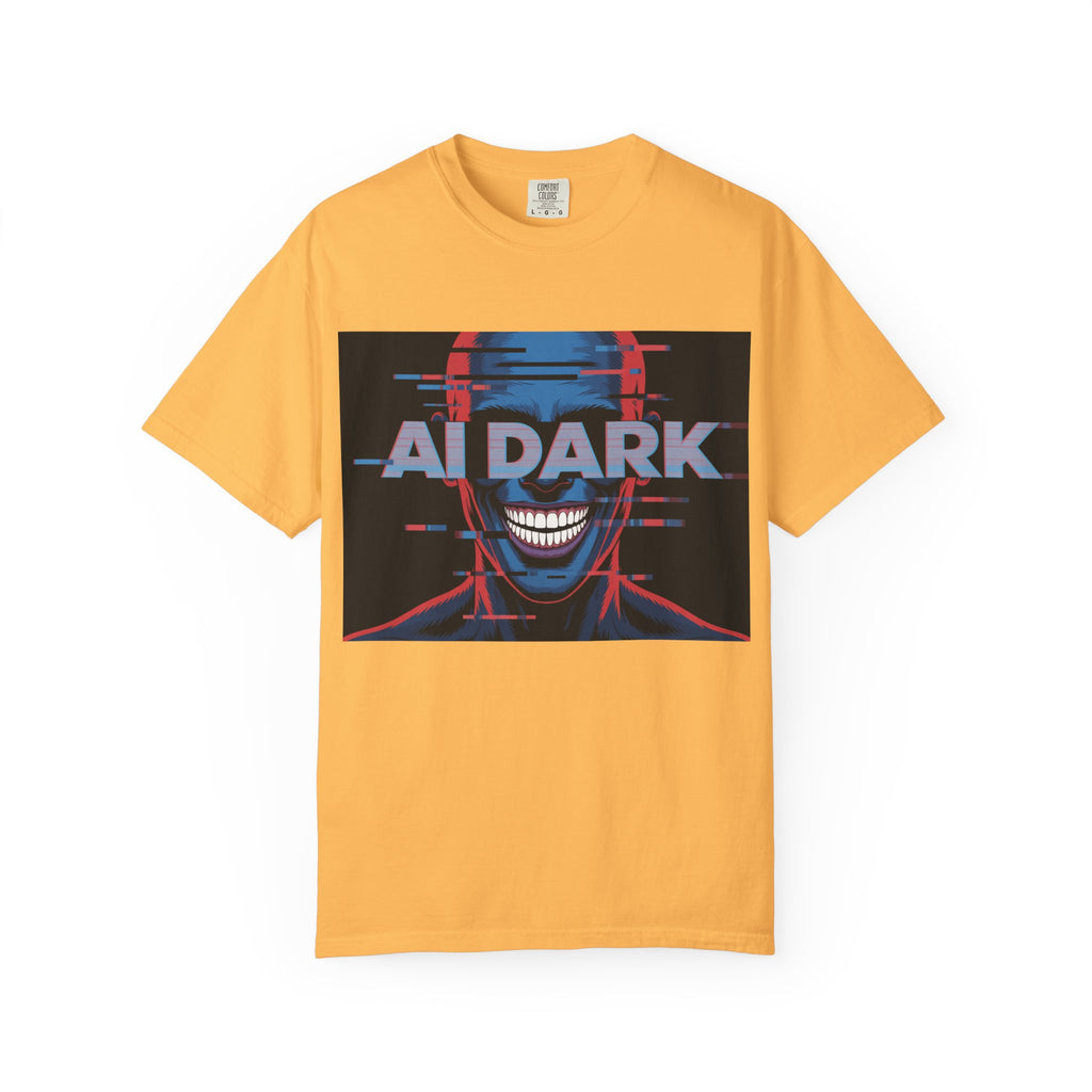AI DARK " Deepcore Distortion — Cyberpunk Smiling Skull Tee