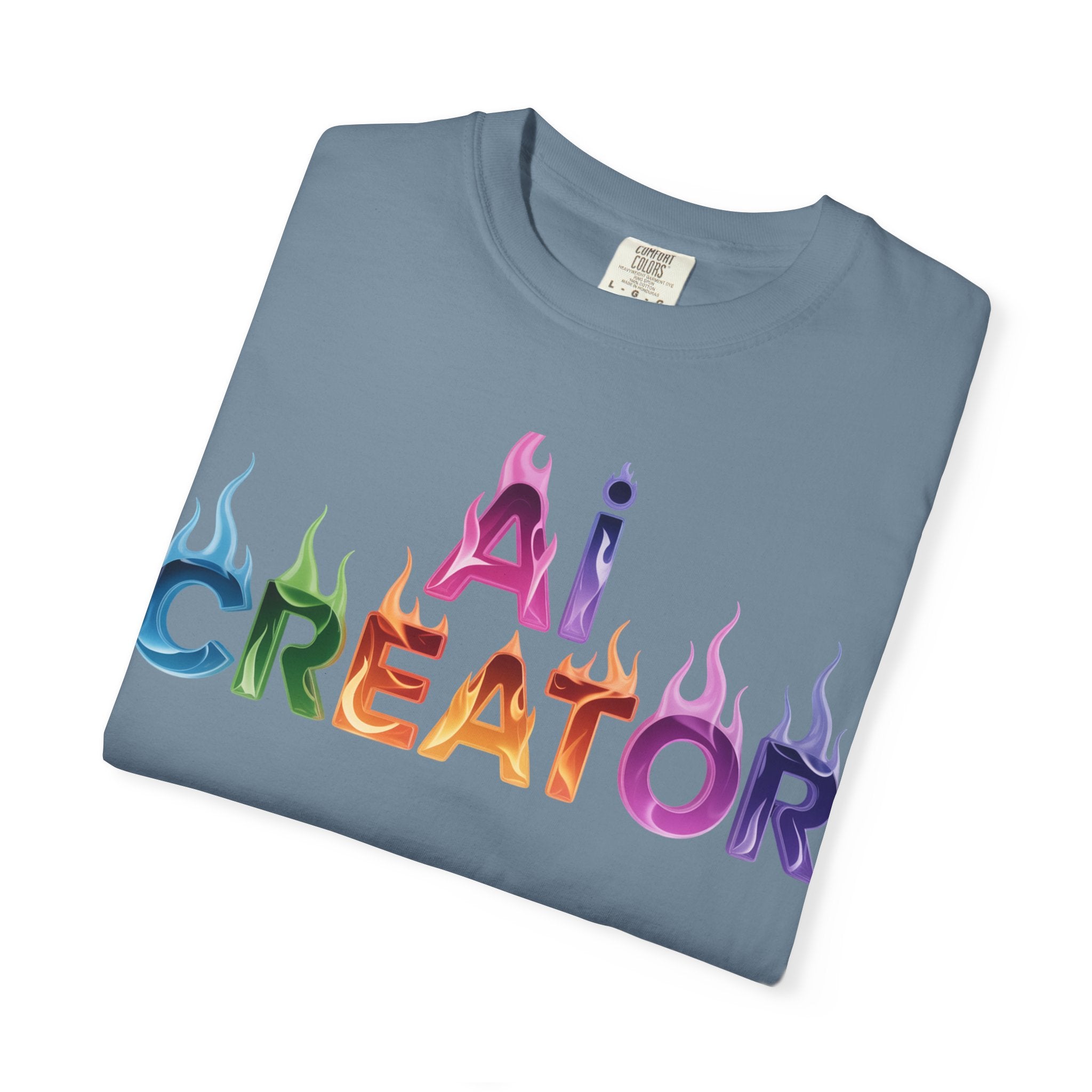 AI CREATOR  "Fire in the Code" Unisex Garment-Dyed T-shirt