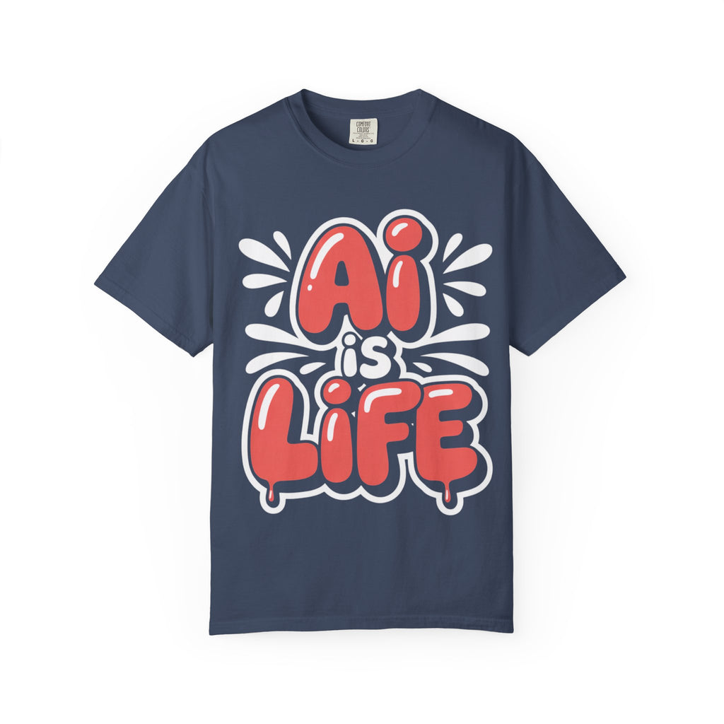 AI IS LIFE  " Neural Pop " Unisex Garment-Dyed T-shirt