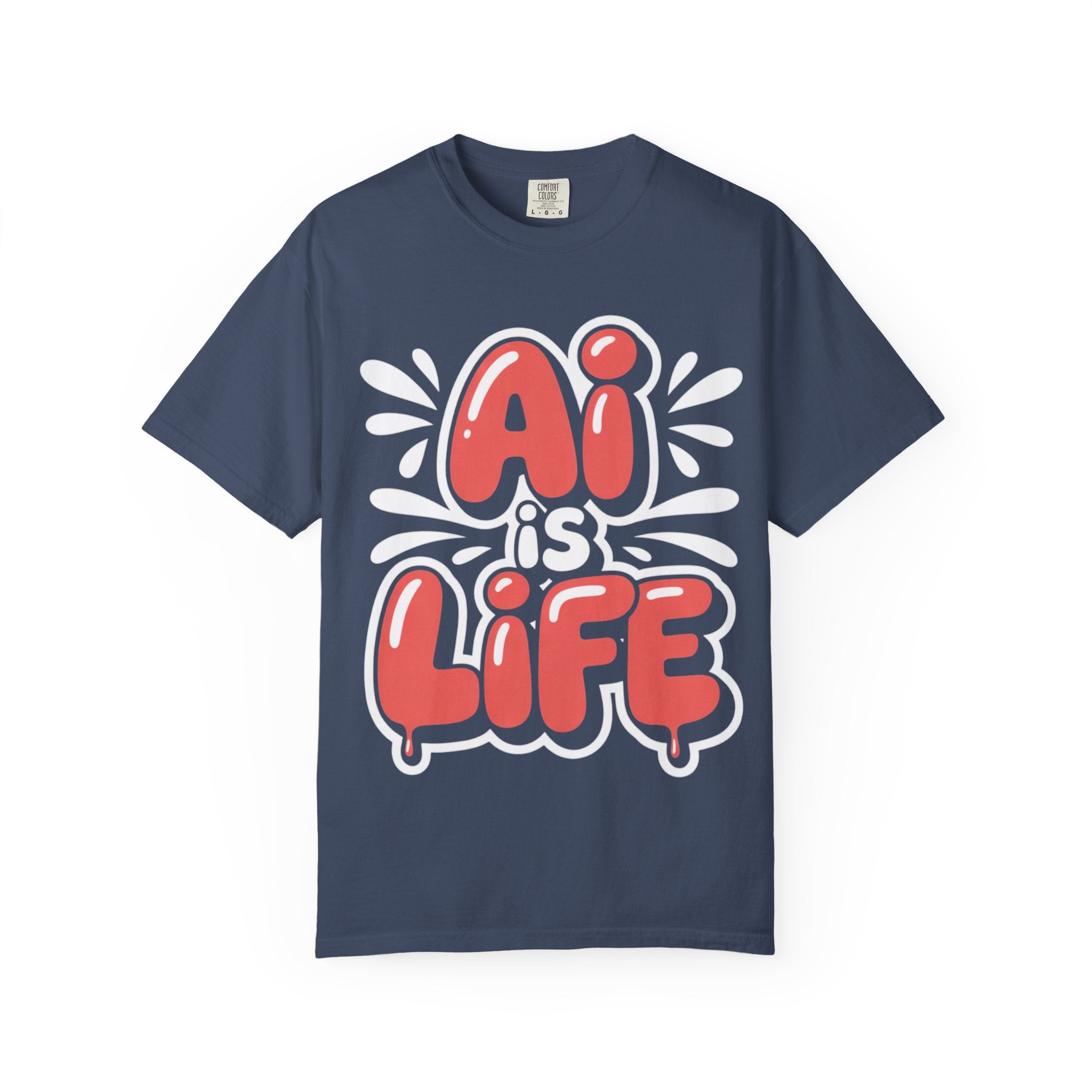 AI IS LIFE  " Neural Pop " Unisex Garment-Dyed T-shirt