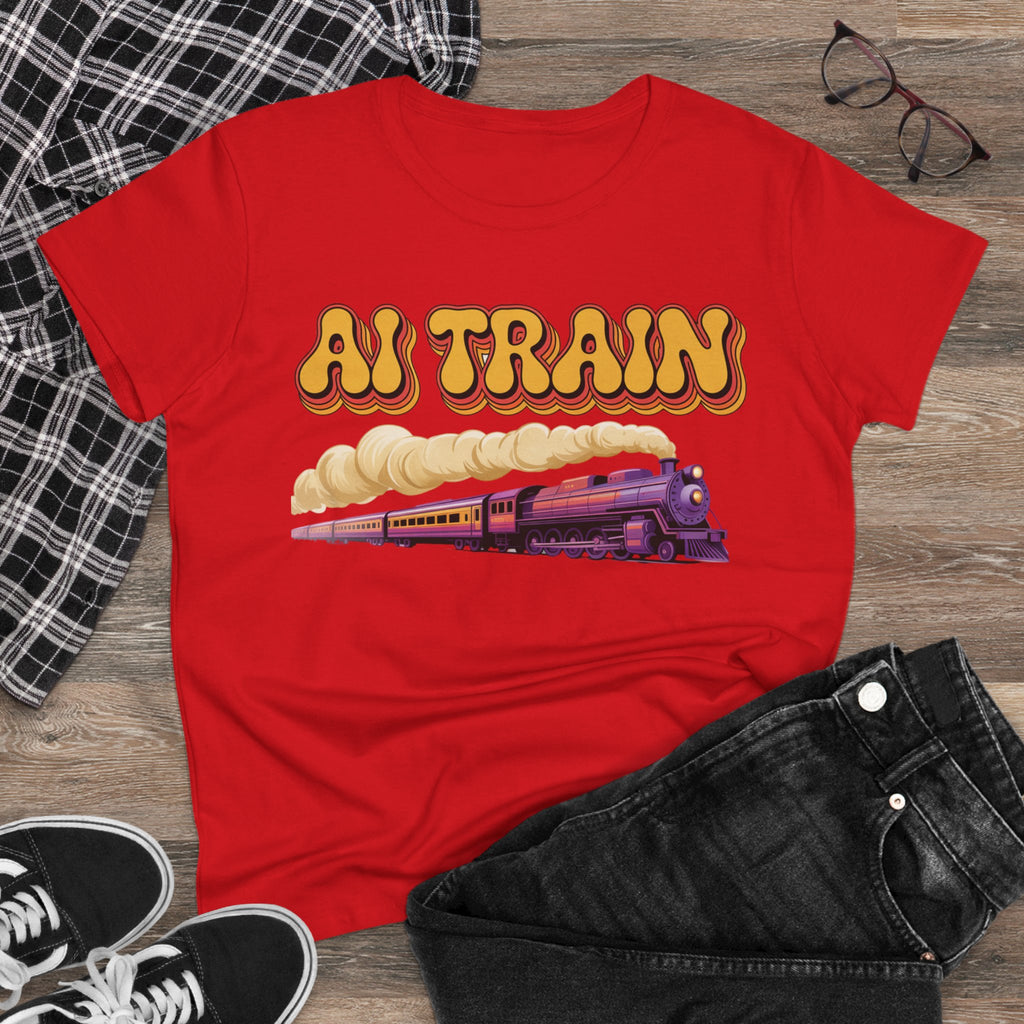 AI TRAIN  "Quantum Rail System" Women's Midweight Cotton Tee