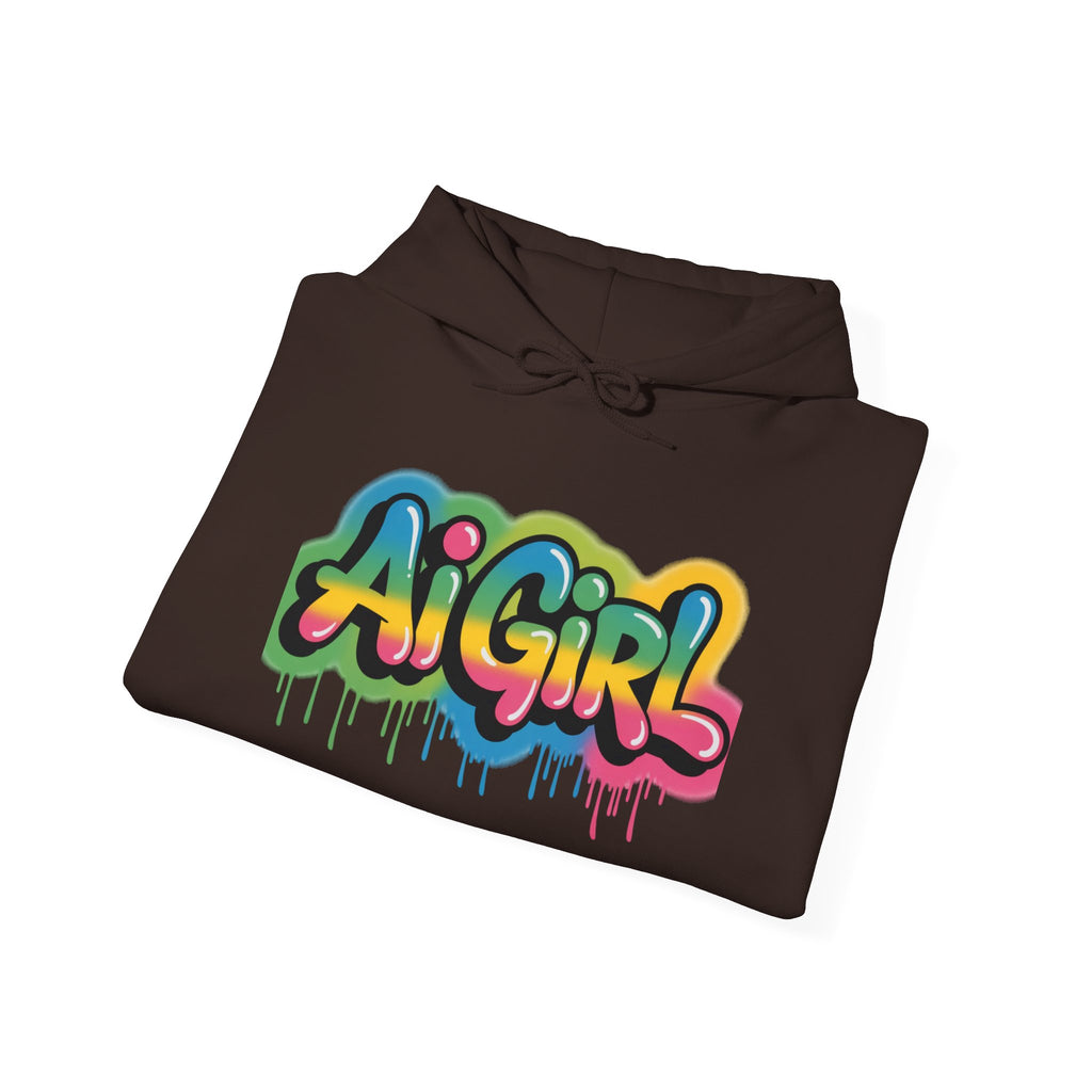 Ai Girl  "Graffiti Glow"  Unisex Heavy Blend™ Hooded Sweatshirt