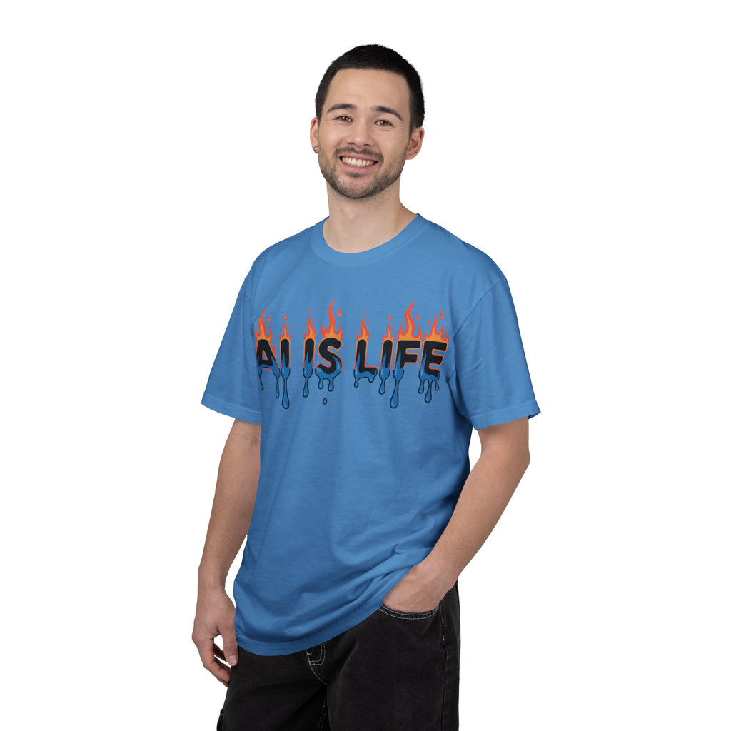 AI IS LIFE – “AI MELTDOWN” Unisex Garment-Dyed T-shirt