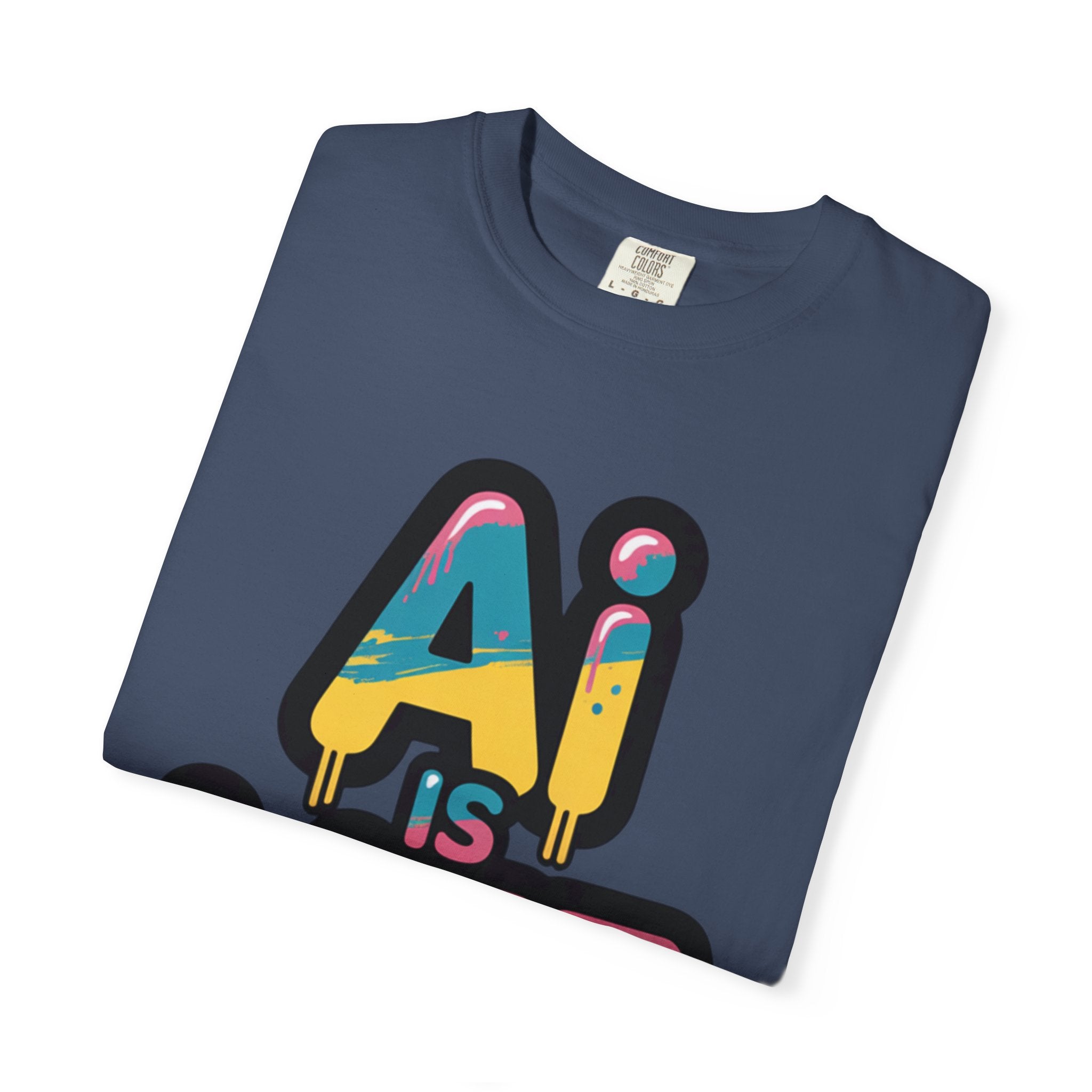 AI IS LIFE  " Neon Circuit " Unisex Garment-Dyed T-shirt