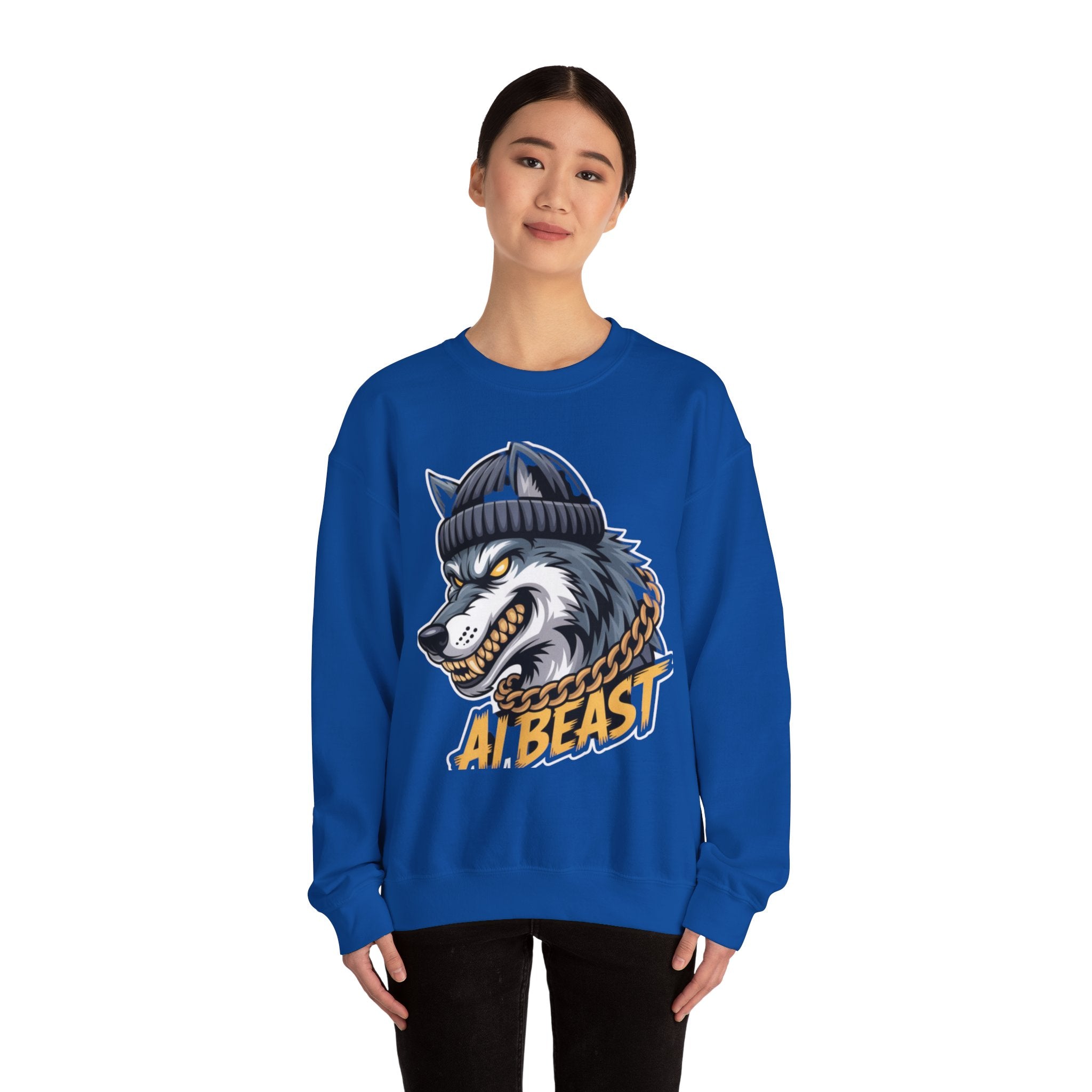 AI BEAST  "Wolf Byte Syndicate" Unisex Heavy Blend™ Crewneck Sweatshirt