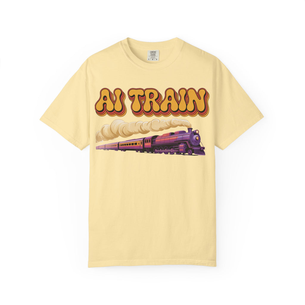 AI TRAIN  "Quantum Rail System" Unisex Garment-Dyed T-shirt